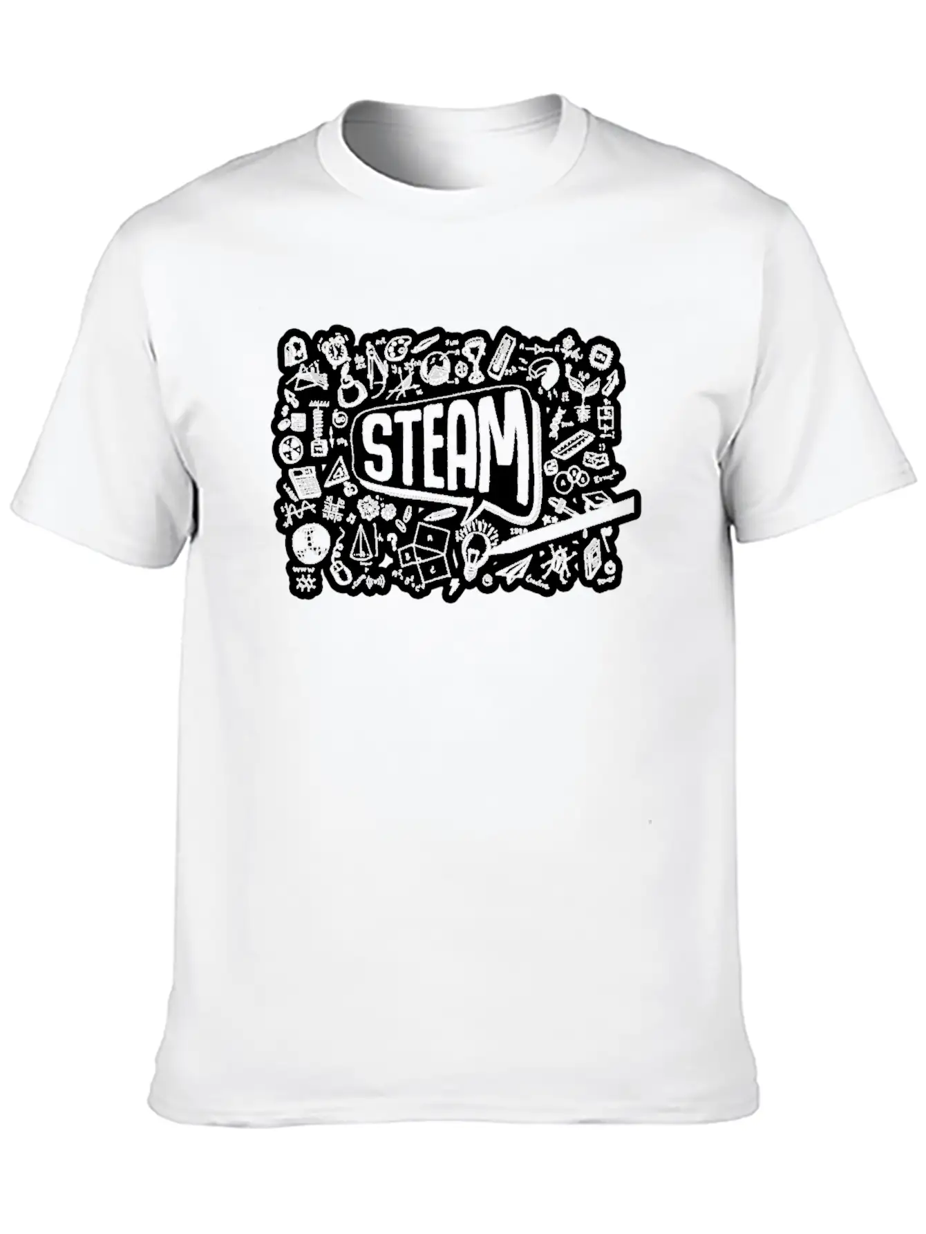 STEAM Thought Cloud Science Engineering Art STEM Timeless Short Sleeve Tee – Comfy And Minimalist Design