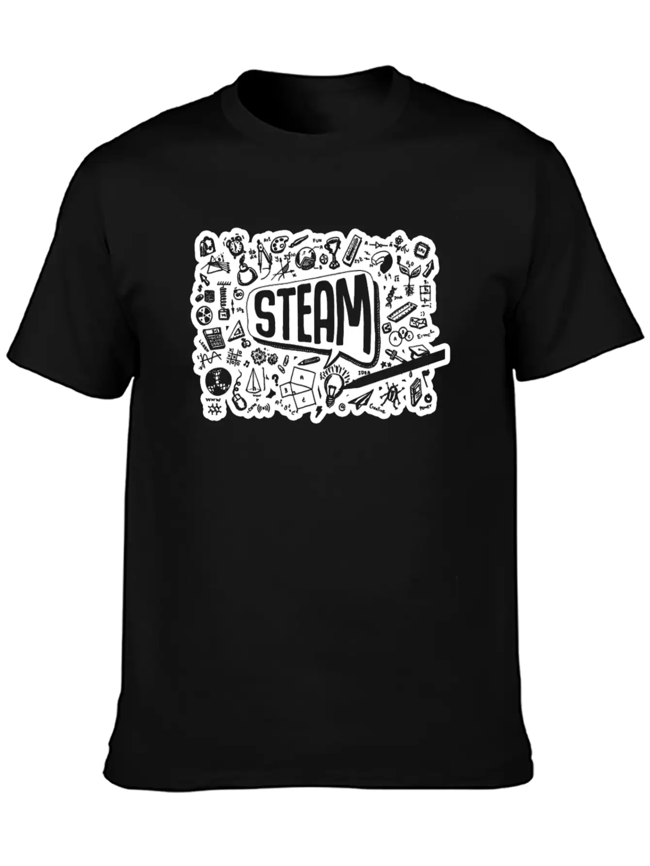 STEAM Thought Cloud Science Engineering Art STEM Timeless Short Sleeve Tee – Comfy And Minimalist Design