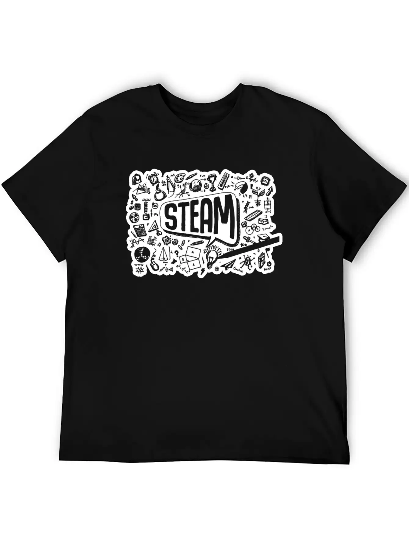 STEAM Thought Cloud Science Engineering Art STEM Timeless Short Sleeve Tee – Comfy And Minimalist Design