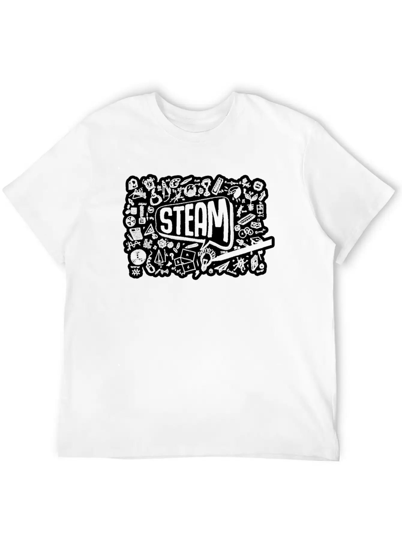 STEAM Thought Cloud Science Engineering Art STEM Timeless Short Sleeve Tee – Comfy And Minimalist Design