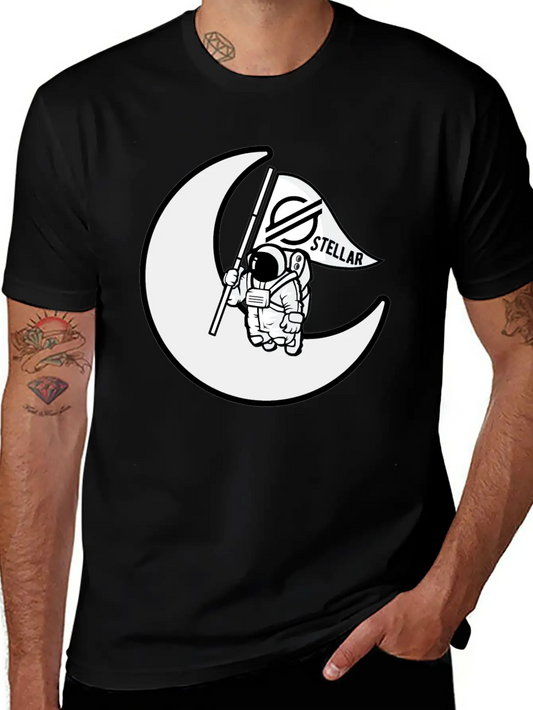 Stellar To The Moon - Gift For Crypto Investor Stylish Everyday T-Shirt – Unisex Basic Cotton Tee
