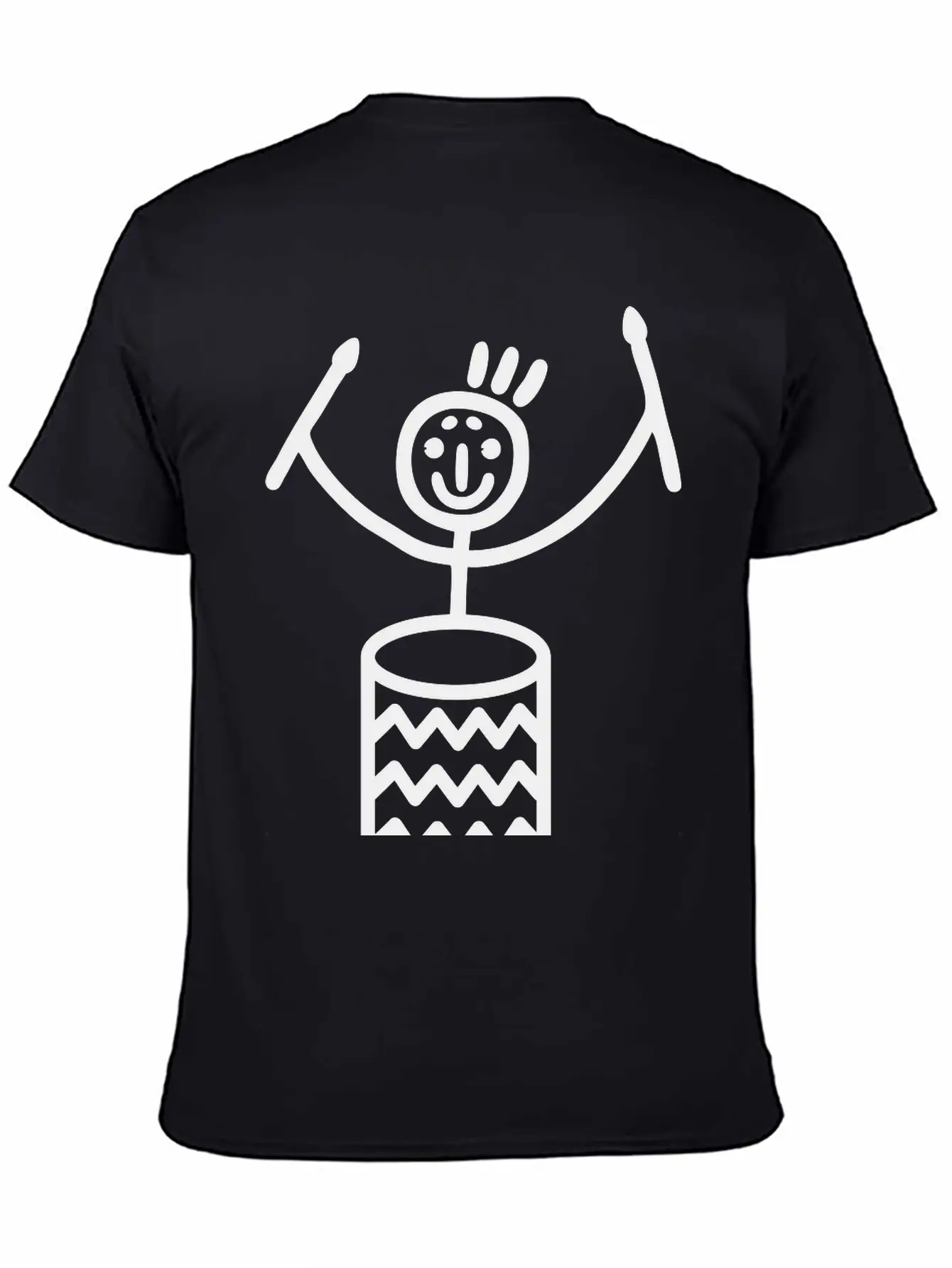 Stick Figure With Samba Drum Stylish Everyday T-Shirt – Unisex Basic Cotton Tee