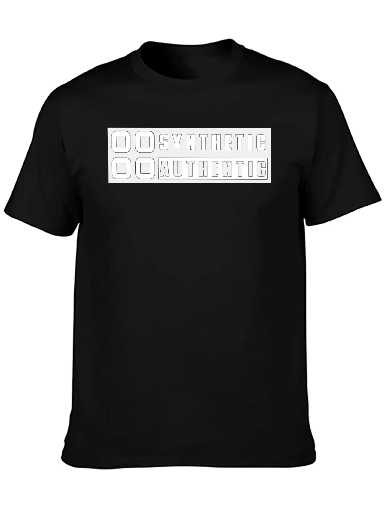 Sticker "Synthetic Authentic" Unisex Short Sleeve Soft Cotton T-Shirt – Casual Everyday Wear