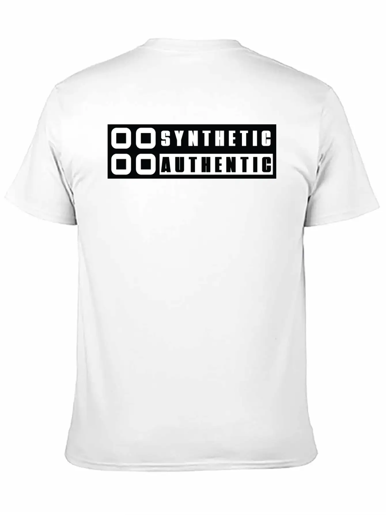 Sticker "Synthetic Authentic" Unisex Short Sleeve Soft Cotton T-Shirt – Casual Everyday Wear