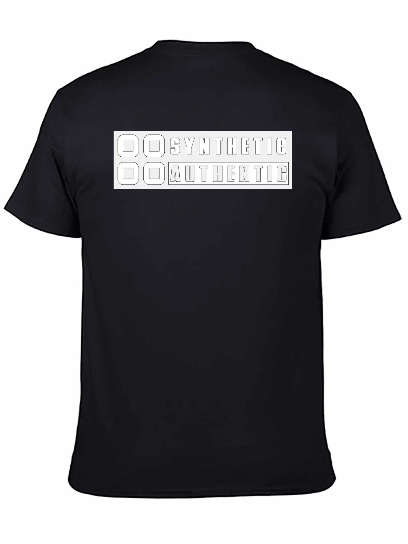Sticker "Synthetic Authentic" Unisex Short Sleeve Soft Cotton T-Shirt – Casual Everyday Wear