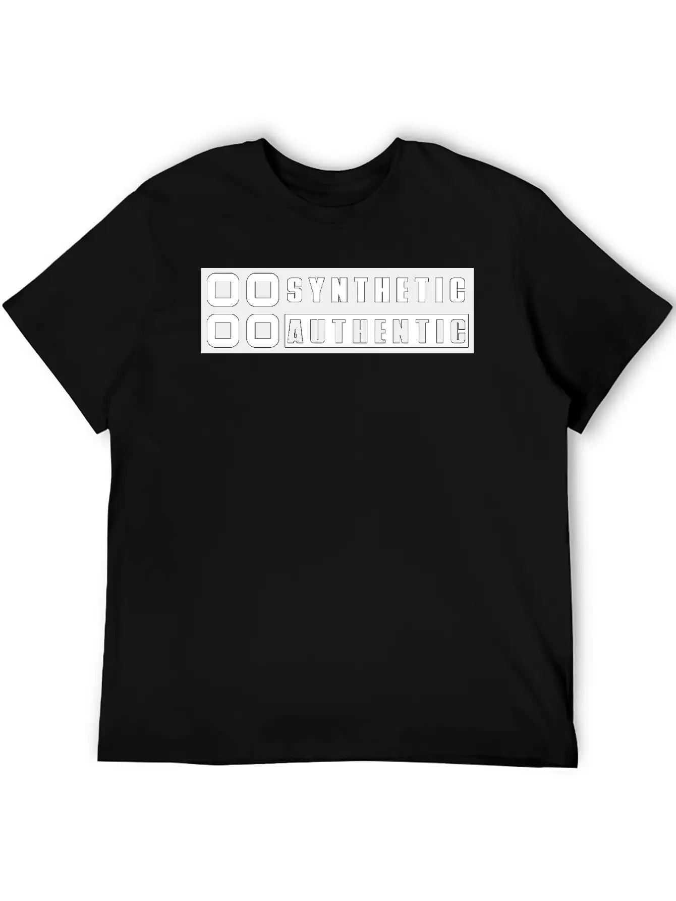 Sticker "Synthetic Authentic" Unisex Short Sleeve Soft Cotton T-Shirt – Casual Everyday Wear