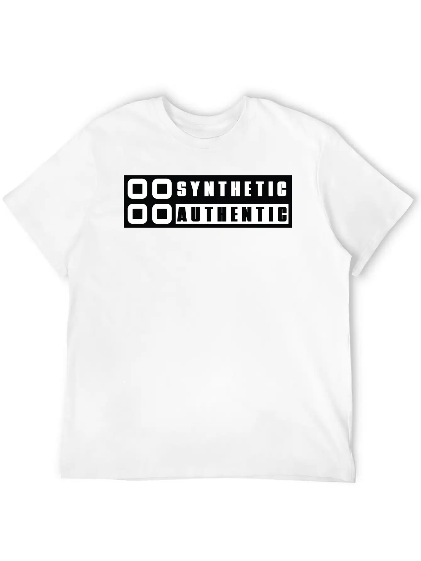 Sticker "Synthetic Authentic" Unisex Short Sleeve Soft Cotton T-Shirt – Casual Everyday Wear