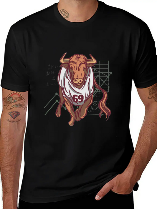 Stock Market Bull Running With 69 Shirt Essential Unisex Summer Tee – Soft Cotton Casual Fit