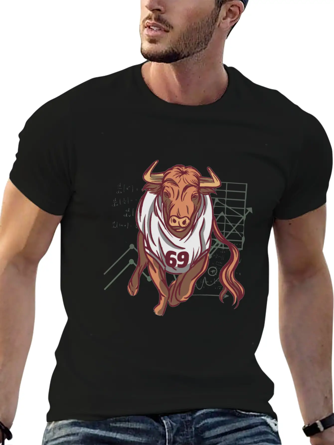 Stock Market Bull Running With 69 Shirt Essential Unisex Summer Tee – Soft Cotton Casual Fit