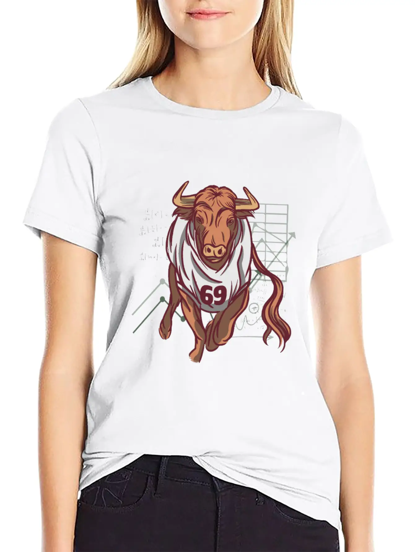 Stock Market Bull Running With 69 Shirt Essential Unisex Summer Tee – Soft Cotton Casual Fit