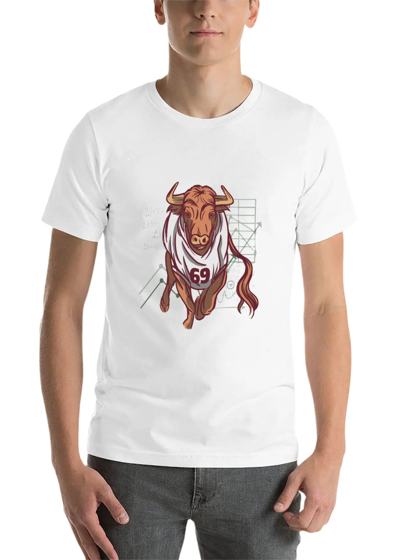 Stock Market Bull Running With 69 Shirt Essential Unisex Summer Tee – Soft Cotton Casual Fit