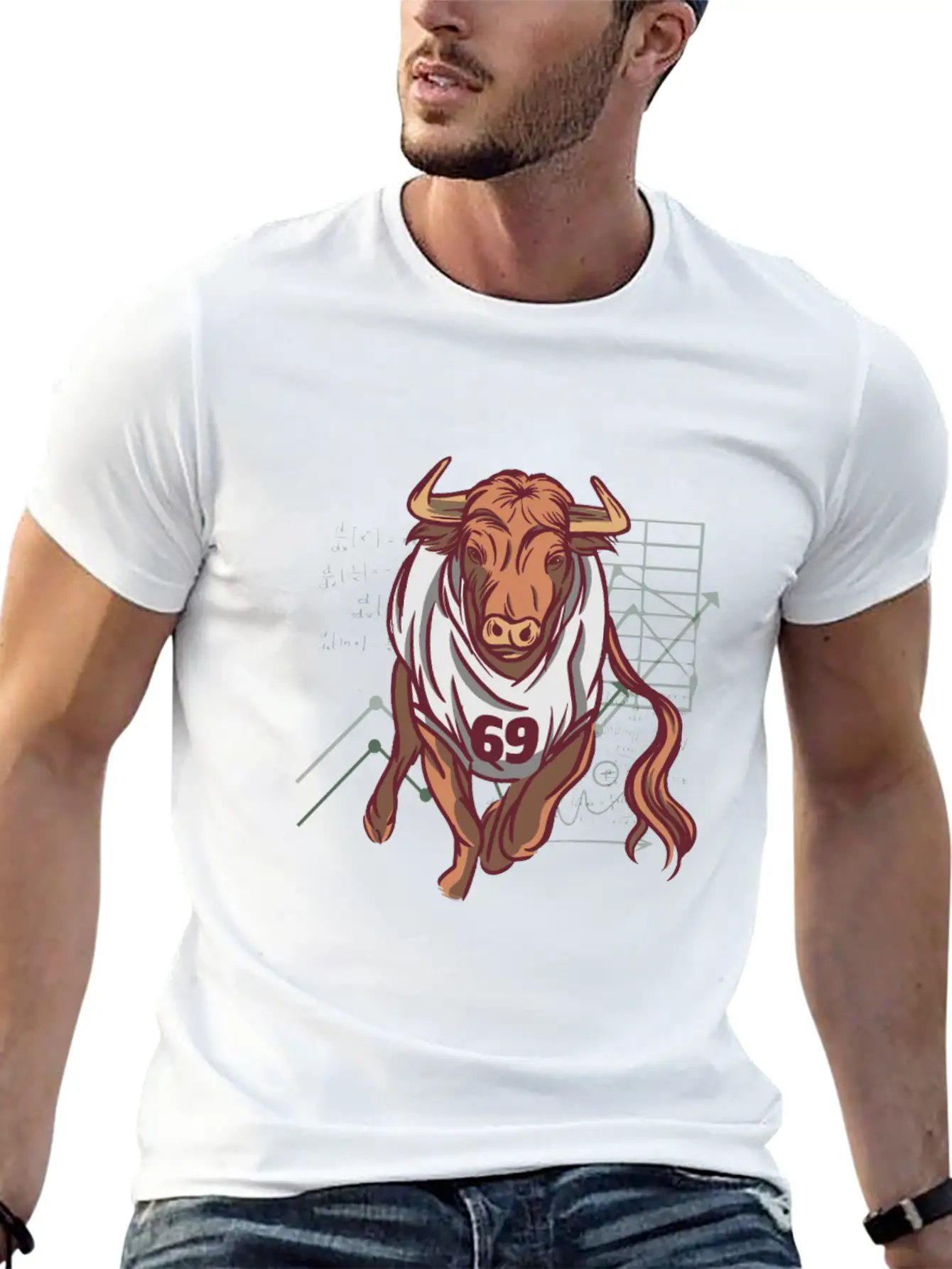 Stock Market Bull Running With 69 Shirt Essential Unisex Summer Tee – Soft Cotton Casual Fit