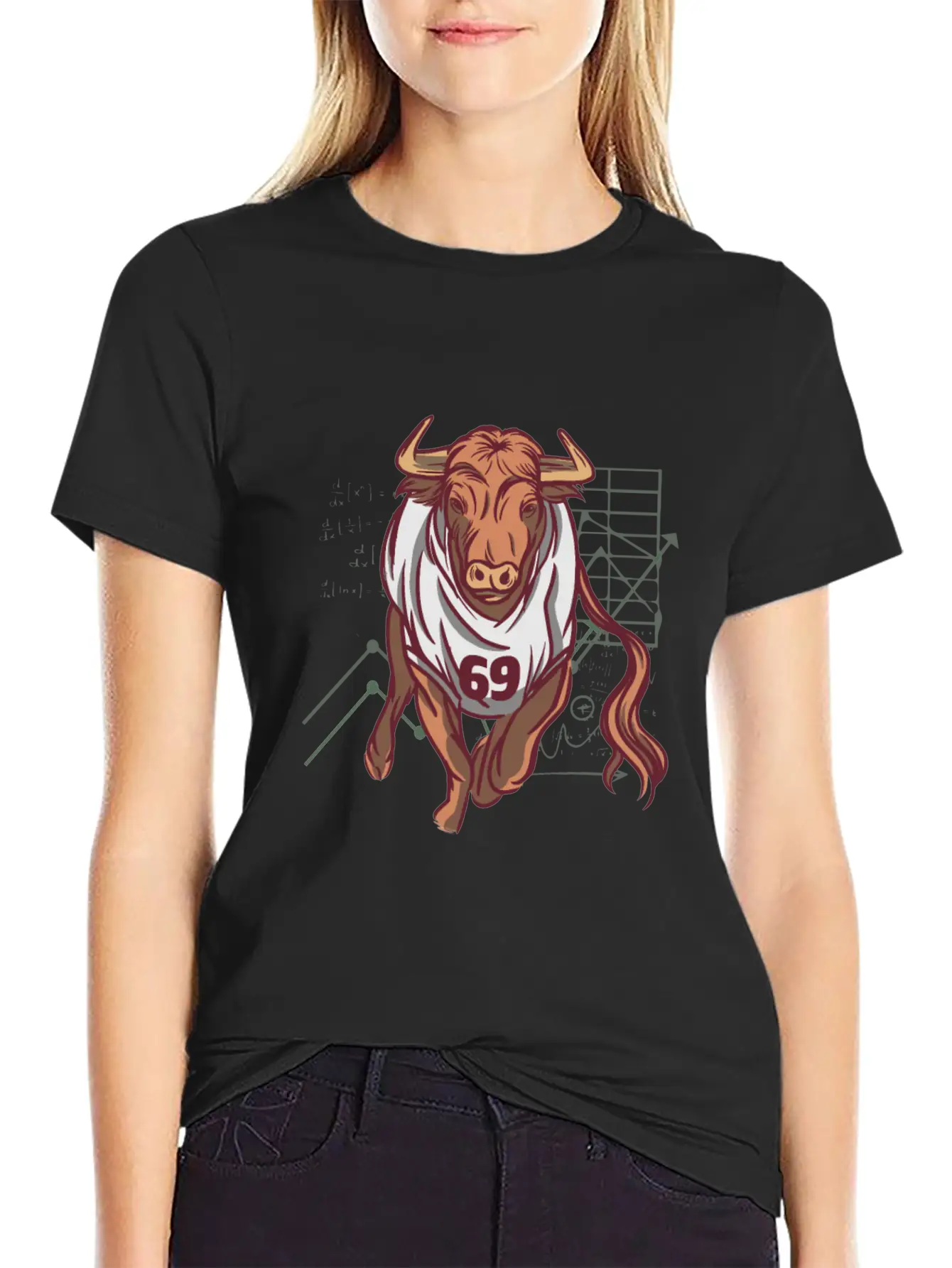 Stock Market Bull Running With 69 Shirt Essential Unisex Summer Tee – Soft Cotton Casual Fit