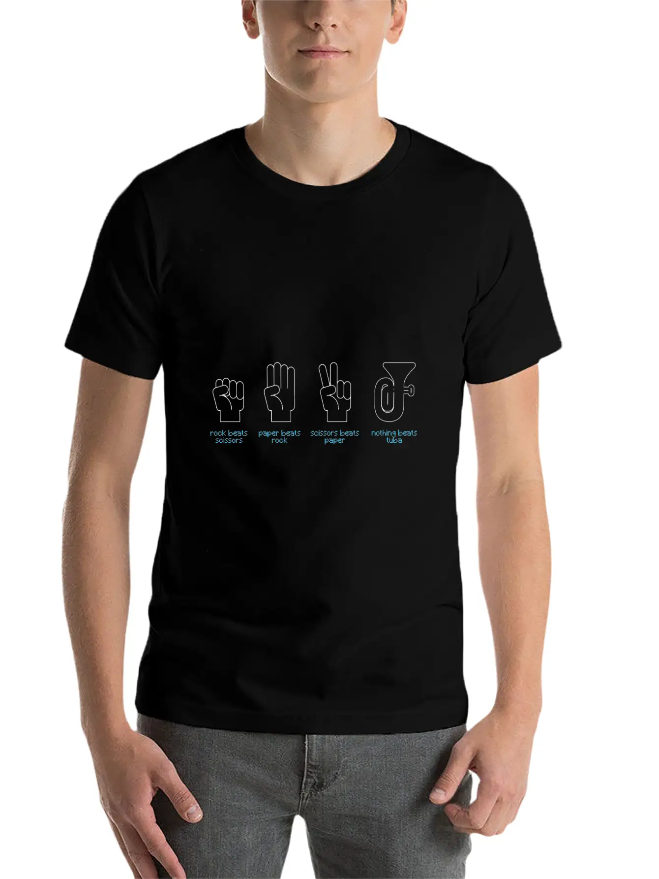 Stone Scissors Paper Tuba Essential Unisex Summer Tee – Soft Cotton Casual Fit