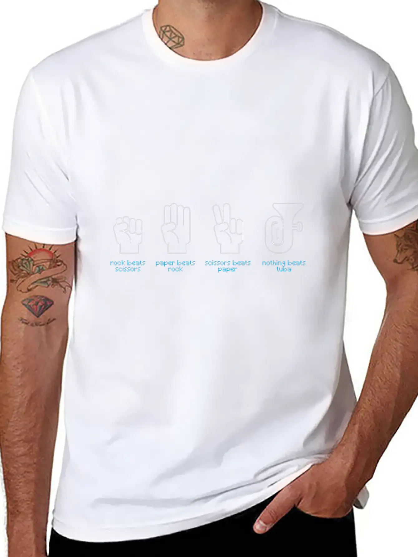 Stone Scissors Paper Tuba Essential Unisex Summer Tee – Soft Cotton Casual Fit