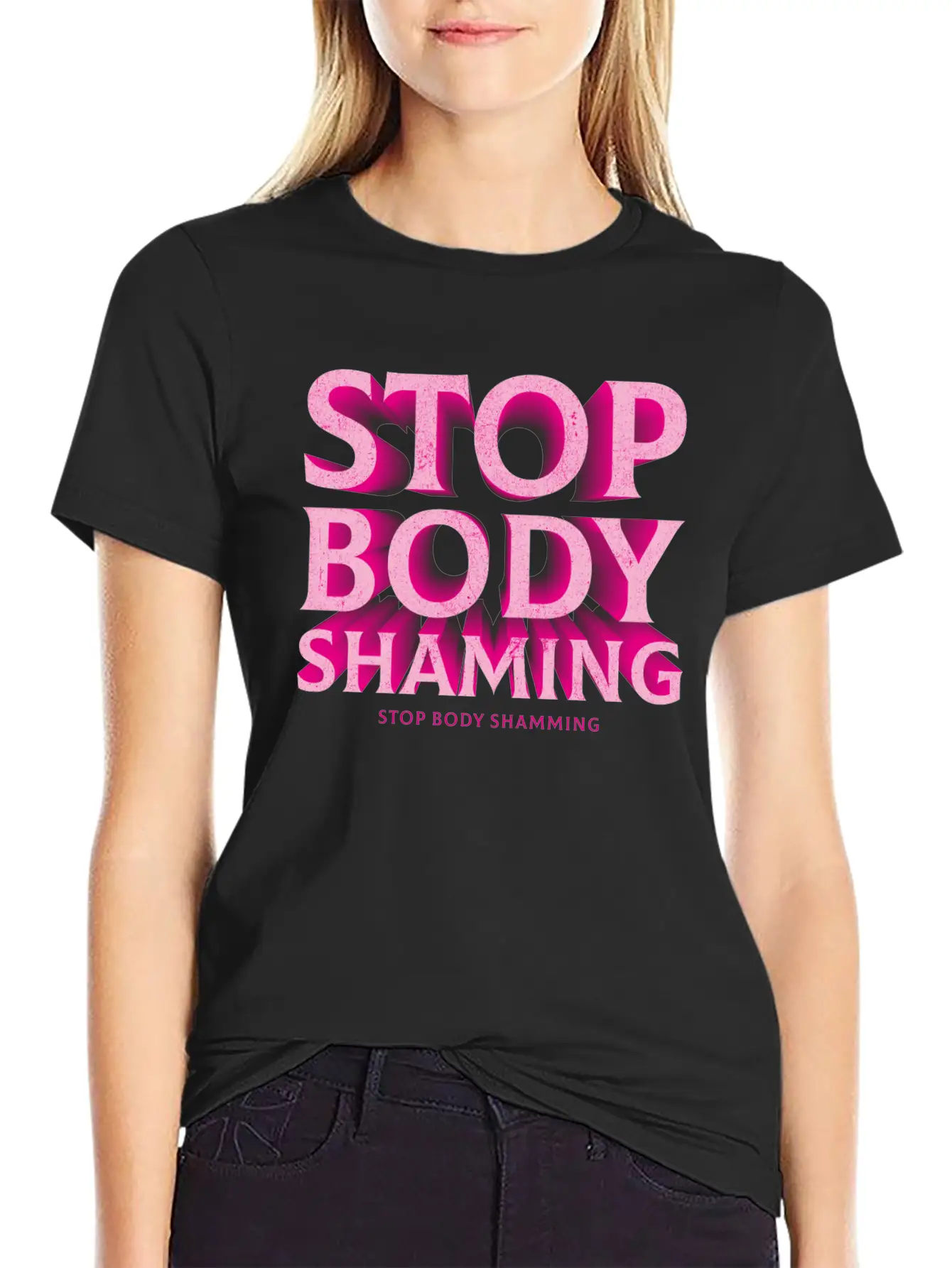 Stop Body Shaming Basic Graphic T-Shirt – Daily Comfort In Soft Cotton