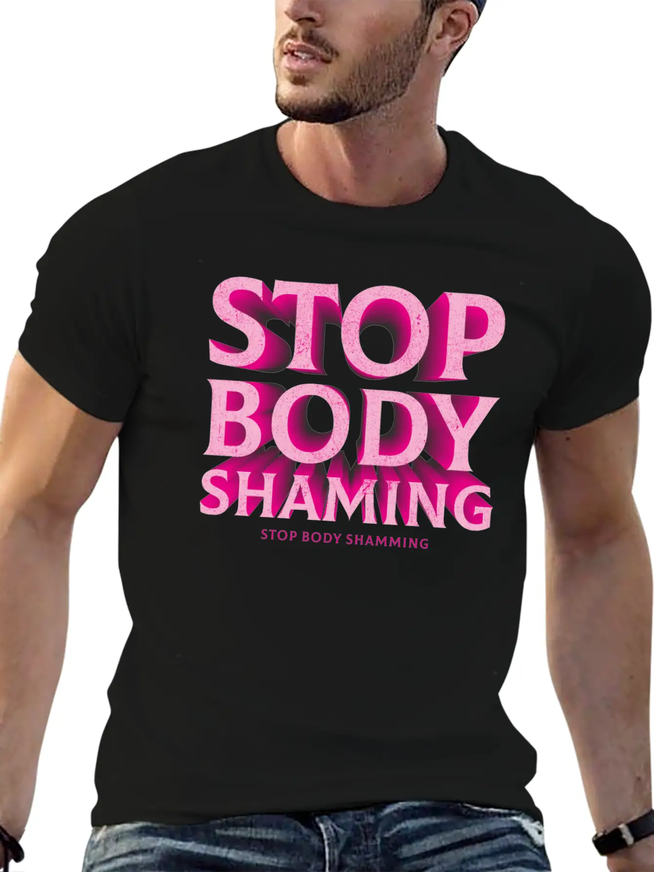 Stop Body Shaming Basic Graphic T-Shirt – Daily Comfort In Soft Cotton