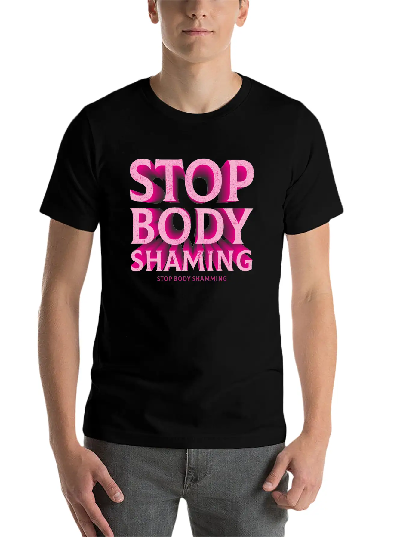 Stop Body Shaming Basic Graphic T-Shirt – Daily Comfort In Soft Cotton