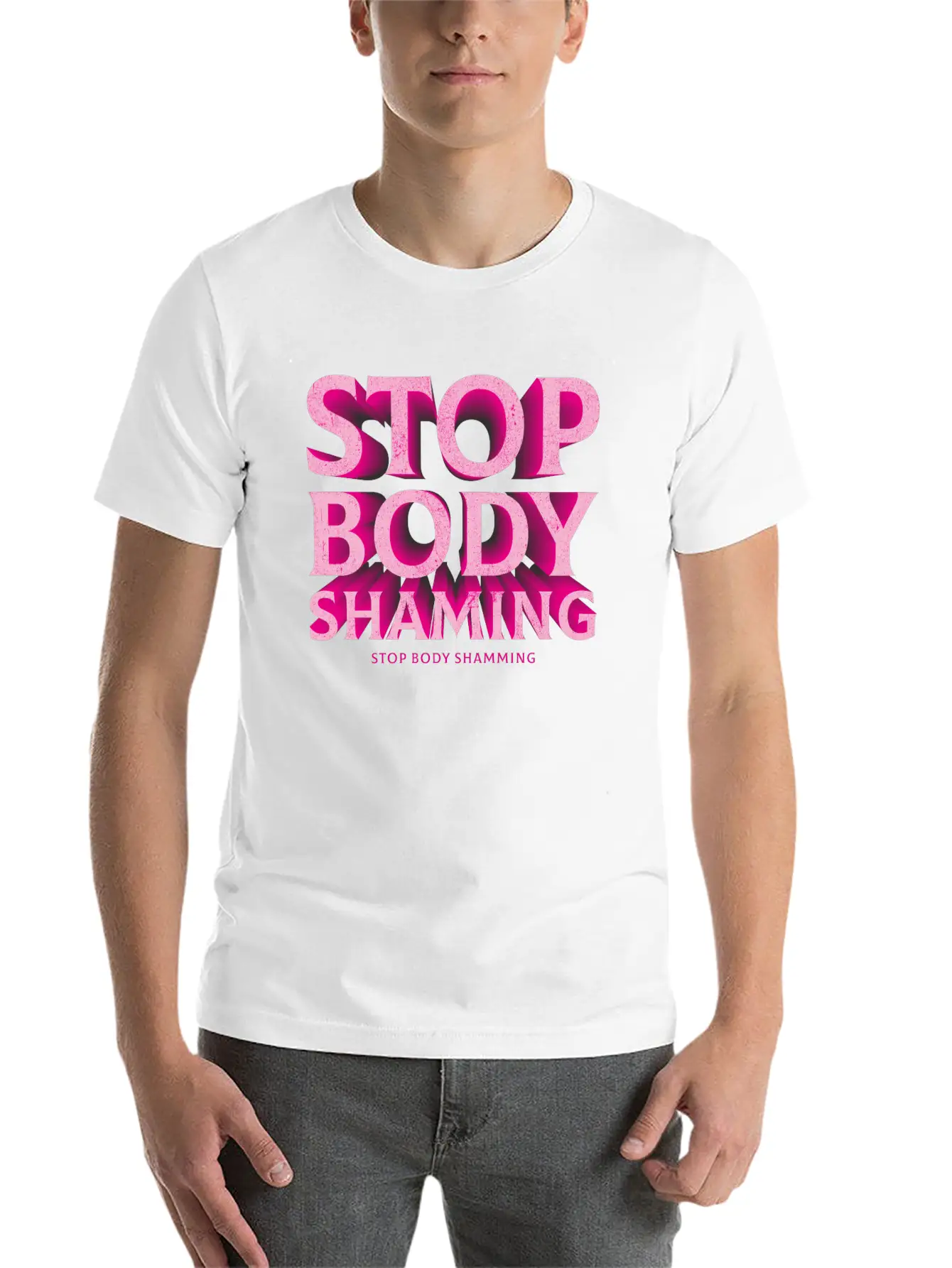 Stop Body Shaming Basic Graphic T-Shirt – Daily Comfort In Soft Cotton