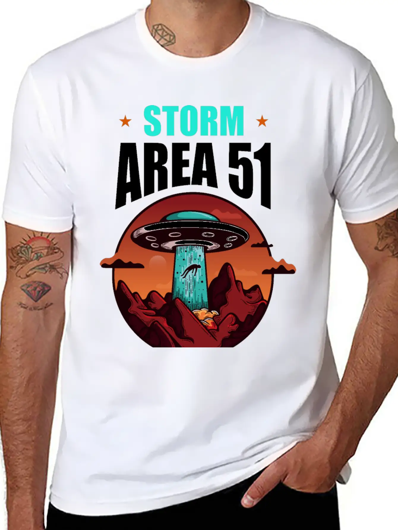 Storm Area 51 Stylish Everyday T-Shirt – Unisex Basic Cotton Tee