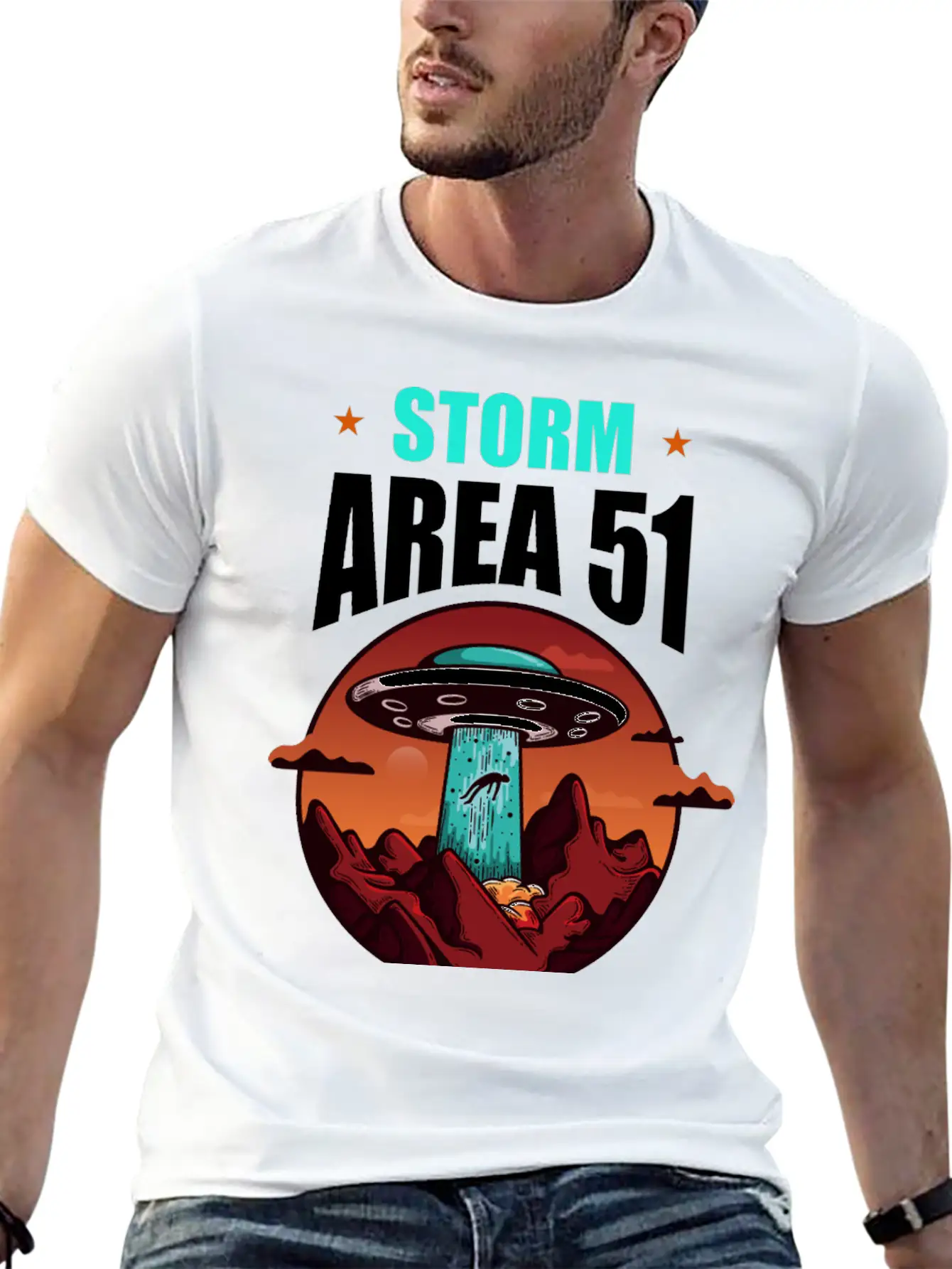 Storm Area 51 Stylish Everyday T-Shirt – Unisex Basic Cotton Tee