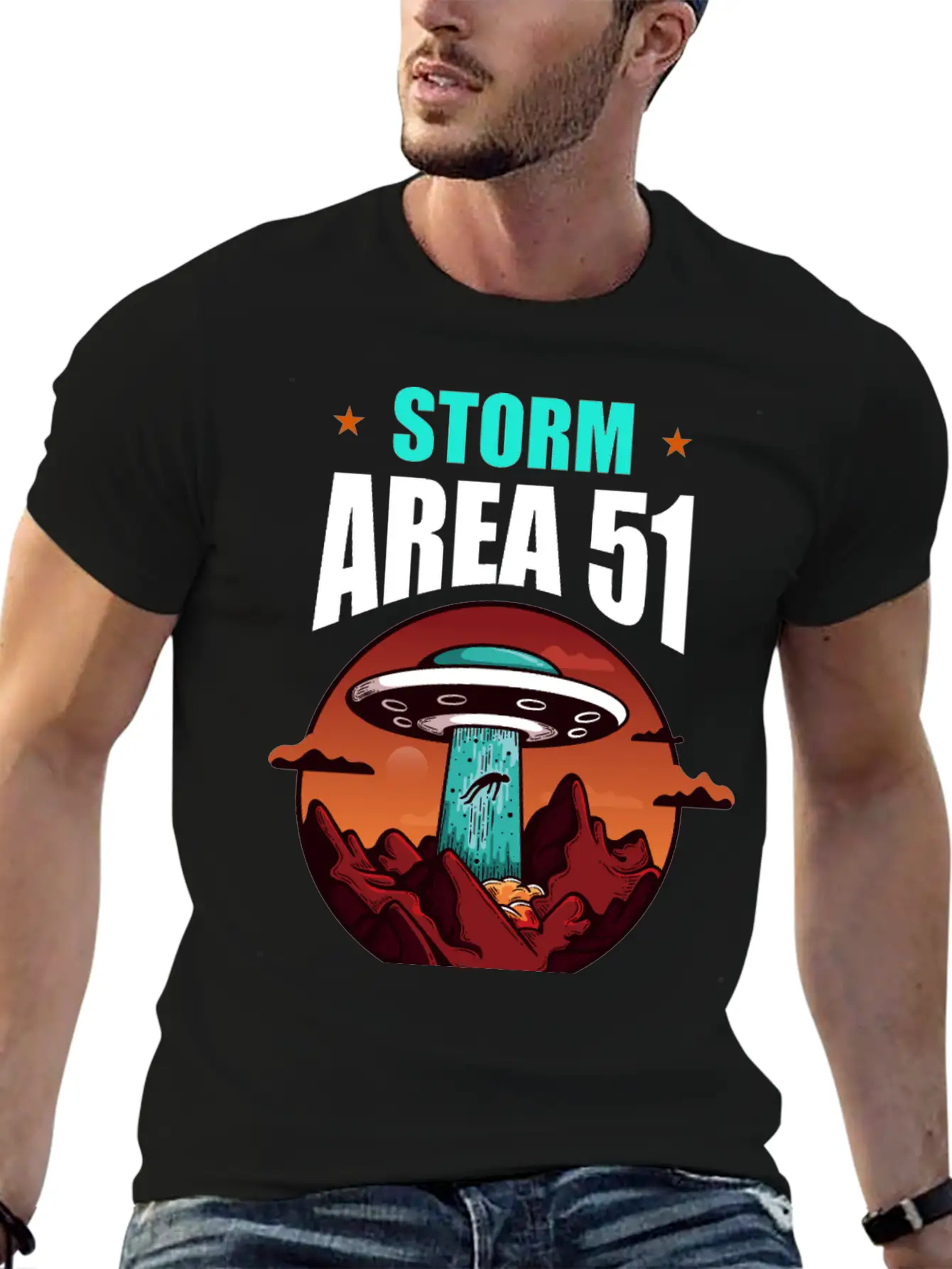 Storm Area 51 Stylish Everyday T-Shirt – Unisex Basic Cotton Tee