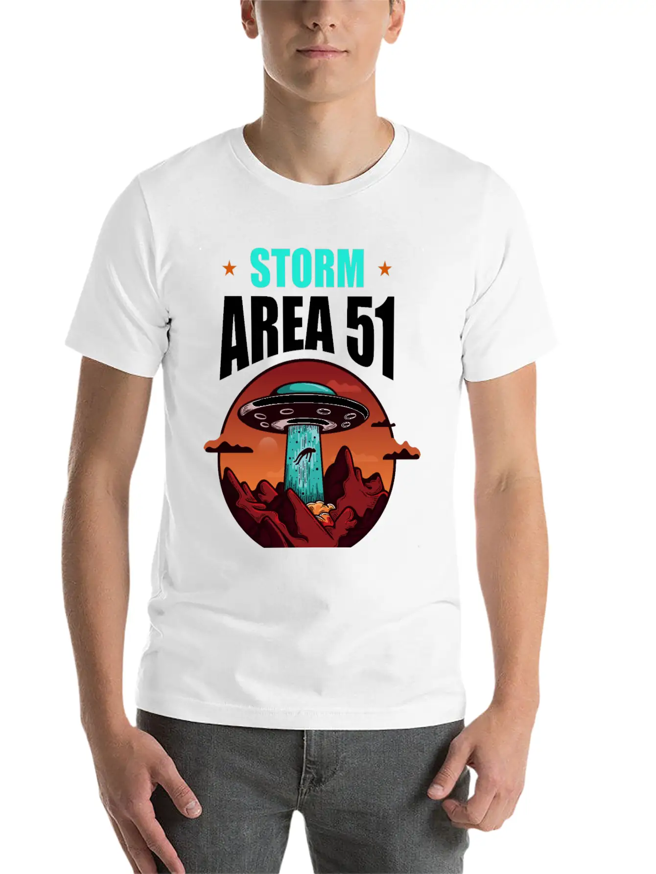Storm Area 51 Stylish Everyday T-Shirt – Unisex Basic Cotton Tee