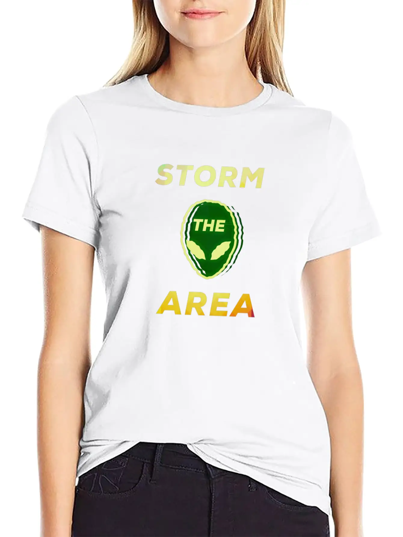 Storm The Area Alien UFO Space Giftidea Basic Graphic T-Shirt – Daily Comfort In Soft Cotton