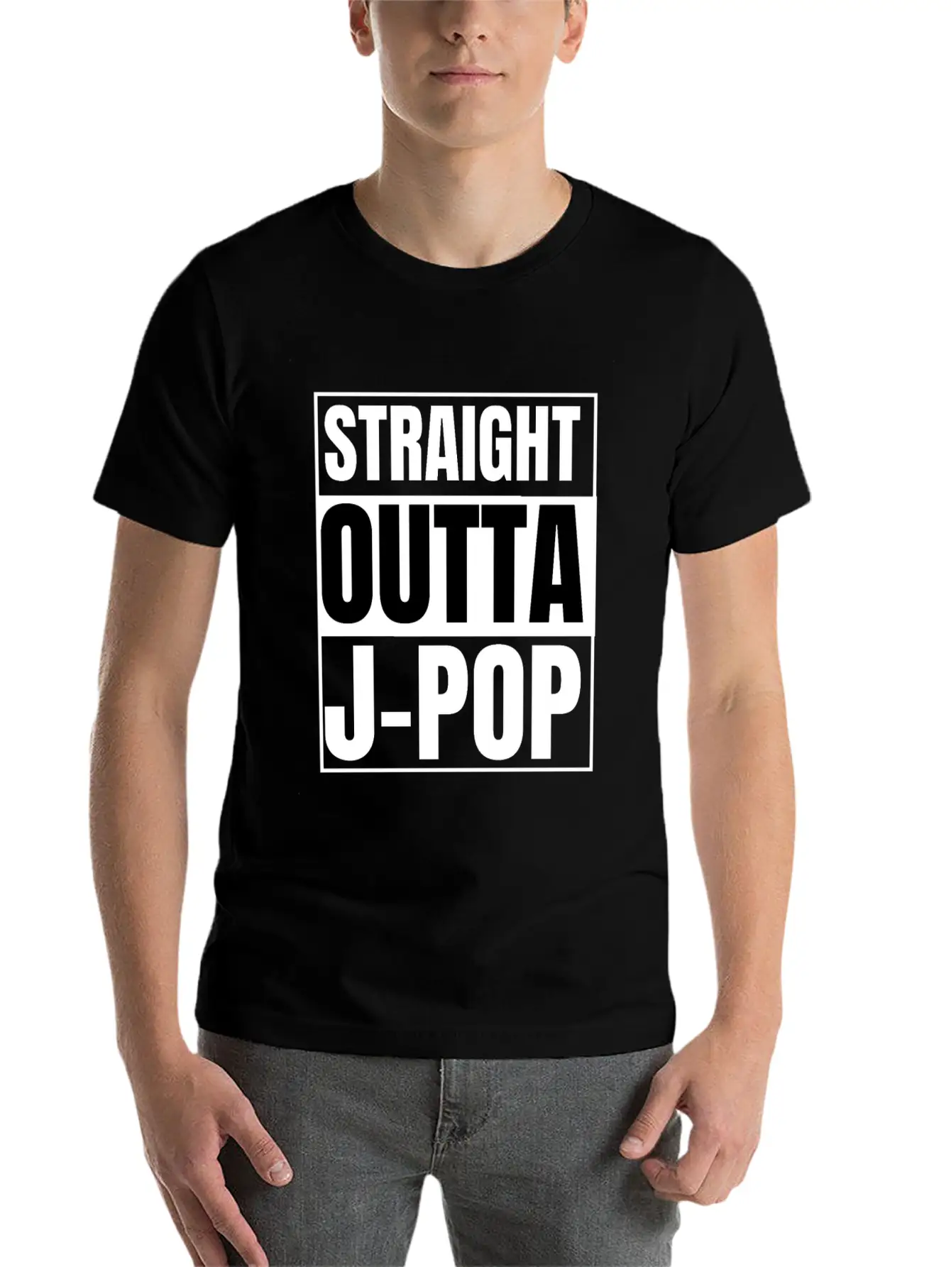Straight Outta J-pop : J-pop Merch : J-pop Gifts Stylish Everyday T-Shirt – Unisex Basic Cotton Tee