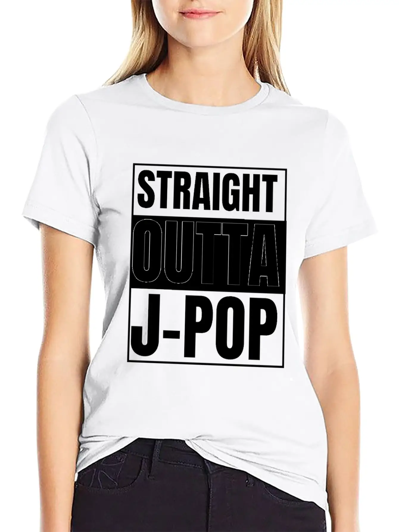 Straight Outta J-pop : J-pop Merch : J-pop Gifts Stylish Everyday T-Shirt – Unisex Basic Cotton Tee