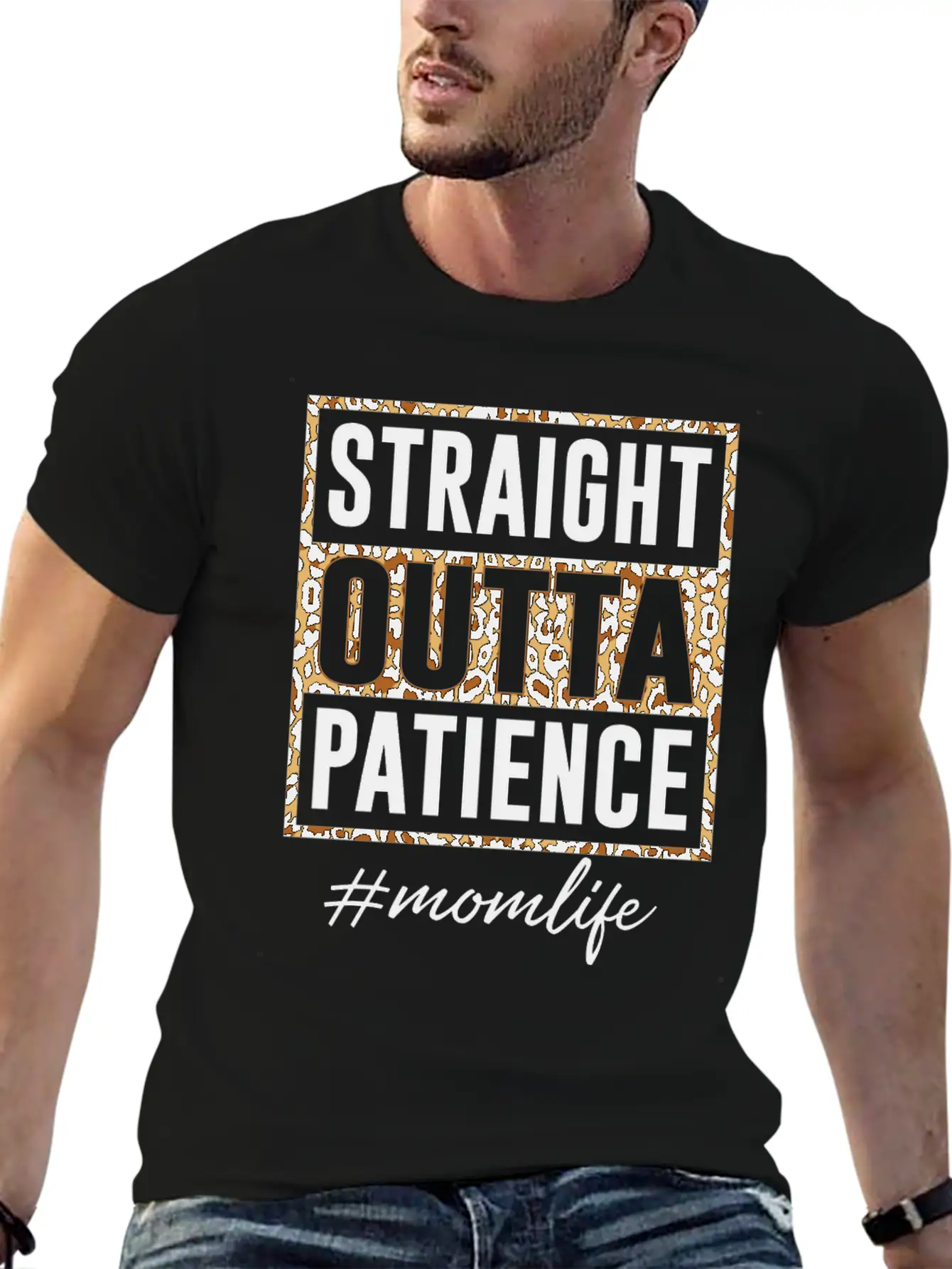 Straight Outta Patience Mom Life Unisex Short Sleeve Soft Cotton T-Shirt – Casual Everyday Wear
