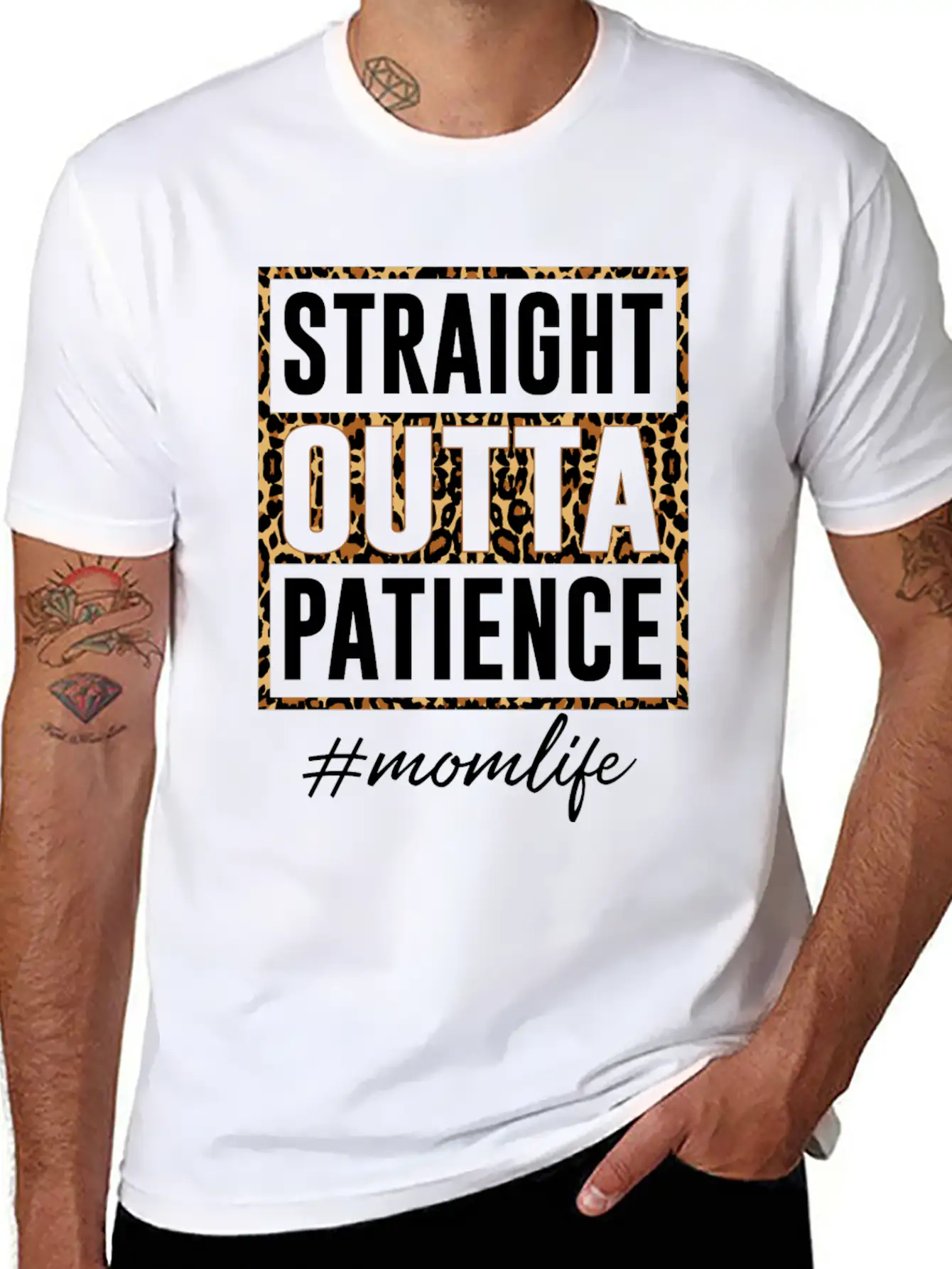Straight Outta Patience Mom Life Unisex Short Sleeve Soft Cotton T-Shirt – Casual Everyday Wear