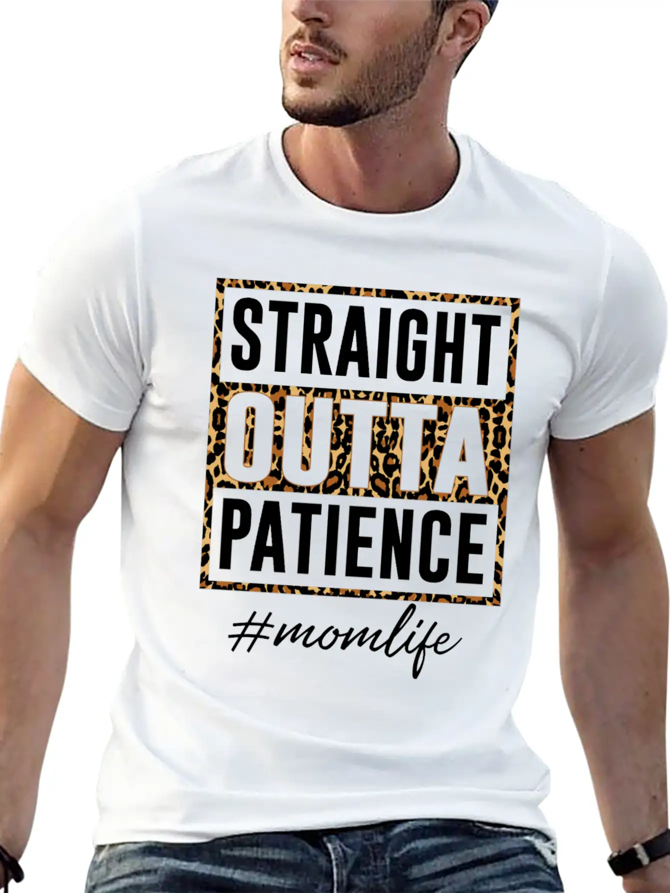 Straight Outta Patience Mom Life Unisex Short Sleeve Soft Cotton T-Shirt – Casual Everyday Wear