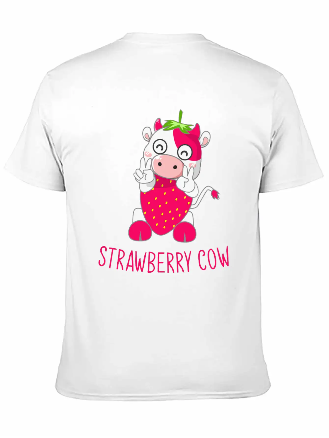 Strawberry Cow, Strawberry Cow Cow, Moo Timeless Short Sleeve Tee – Comfy And Minimalist Design