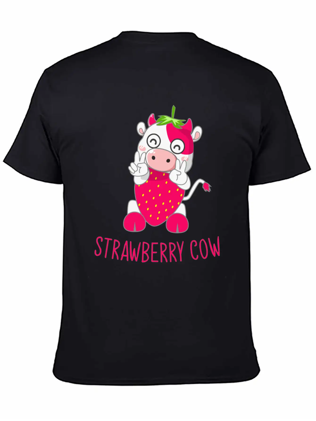 Strawberry Cow, Strawberry Cow Cow, Moo Timeless Short Sleeve Tee – Comfy And Minimalist Design