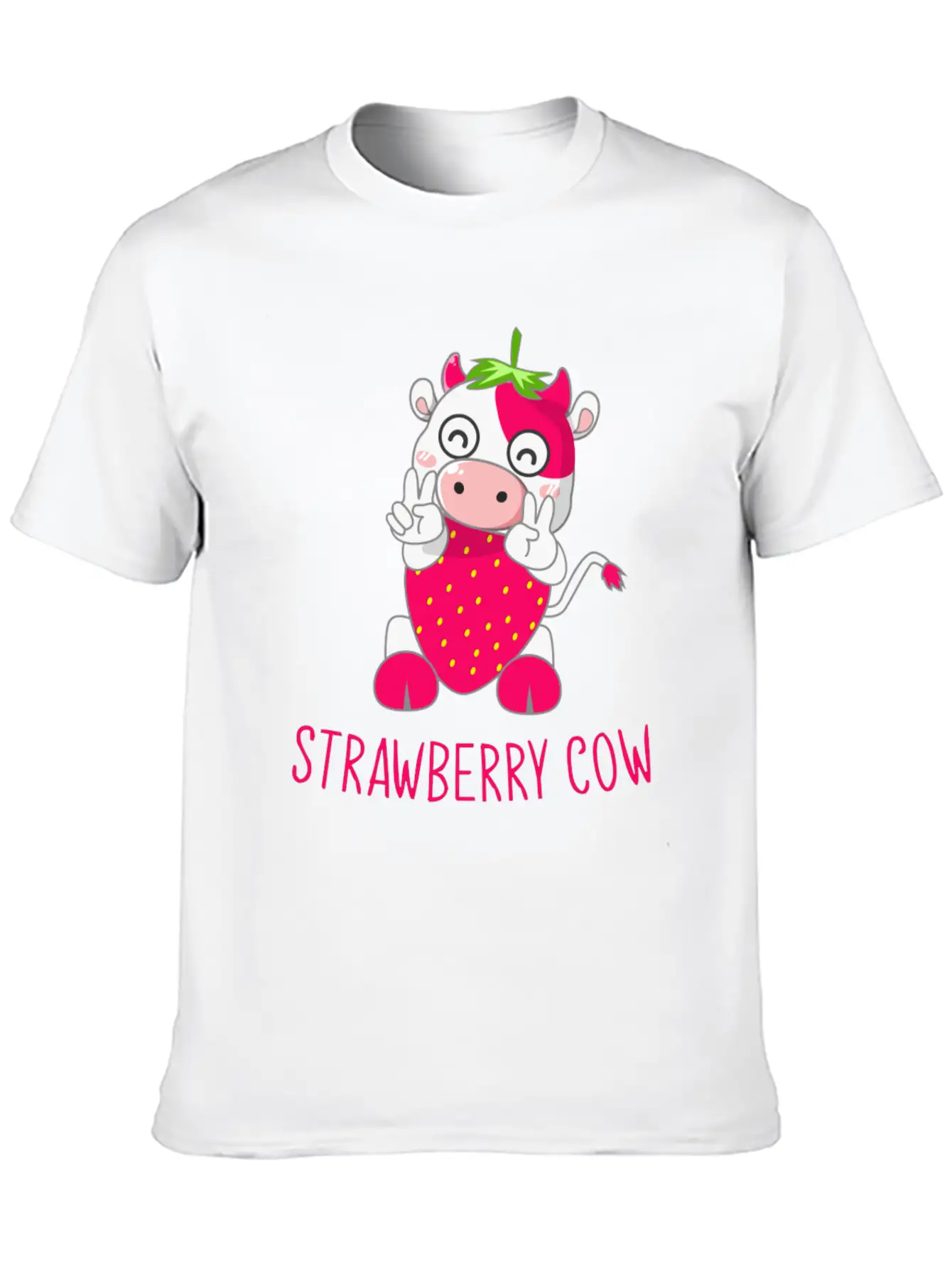 Strawberry Cow, Strawberry Cow Cow, Moo Timeless Short Sleeve Tee – Comfy And Minimalist Design