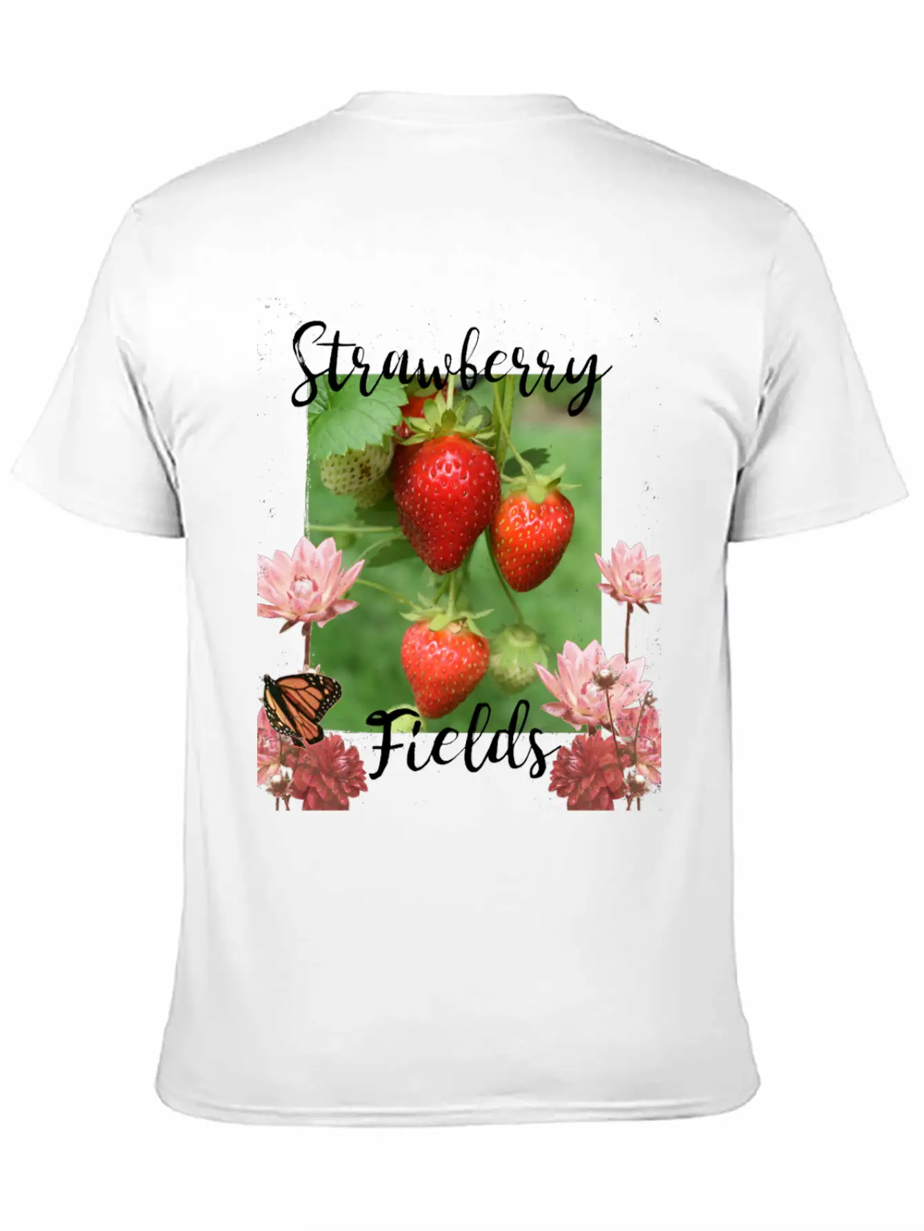 Strawberry Fields Unisex Short Sleeve Soft Cotton T-Shirt – Casual Everyday Wear