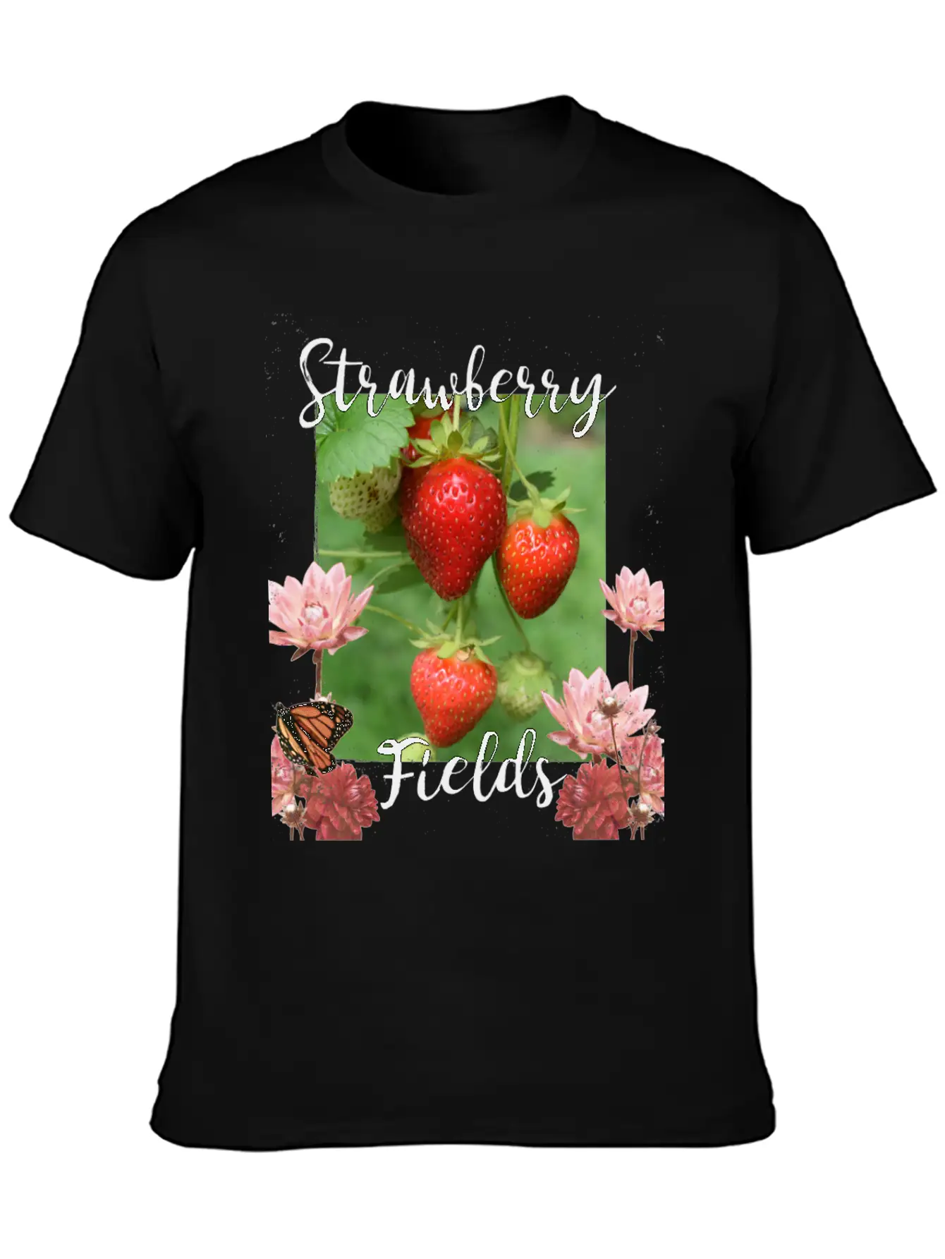 Strawberry Fields Unisex Short Sleeve Soft Cotton T-Shirt – Casual Everyday Wear