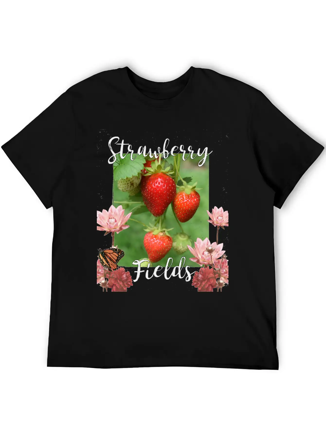 Strawberry Fields Unisex Short Sleeve Soft Cotton T-Shirt – Casual Everyday Wear