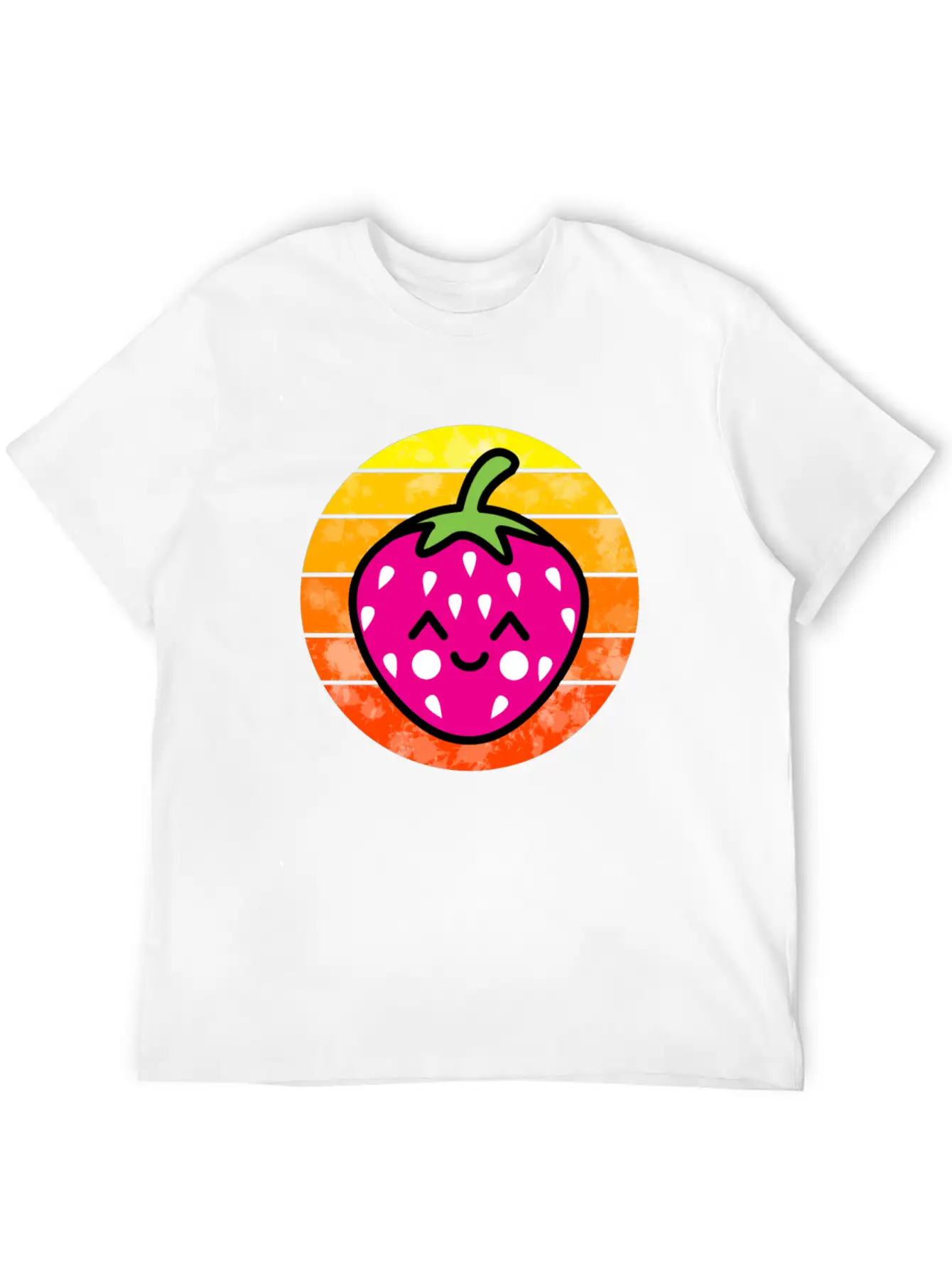Strawberry Sunset Unisex Short Sleeve Soft Cotton T-Shirt – Casual Everyday Wear