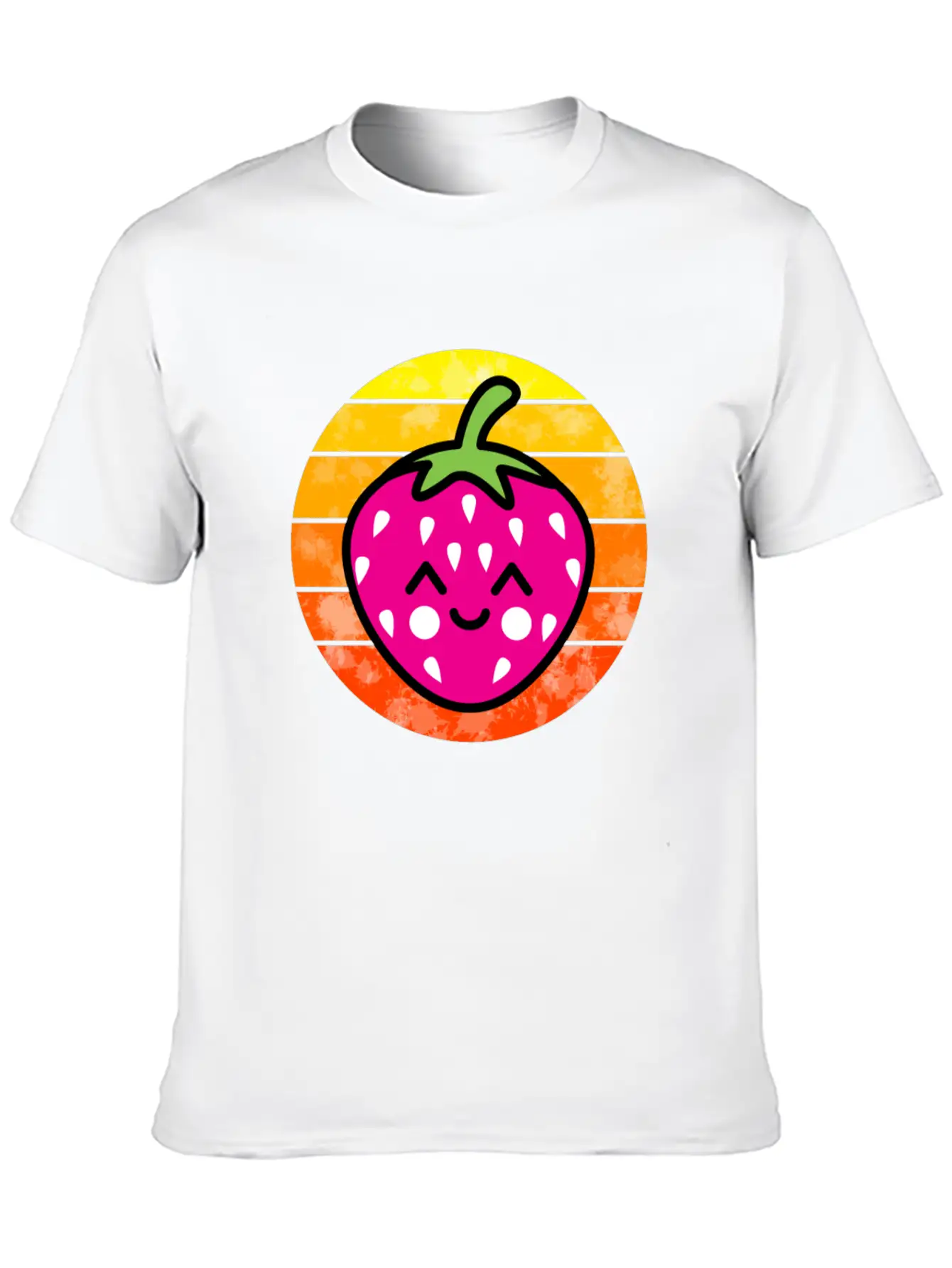Strawberry Sunset Unisex Short Sleeve Soft Cotton T-Shirt – Casual Everyday Wear