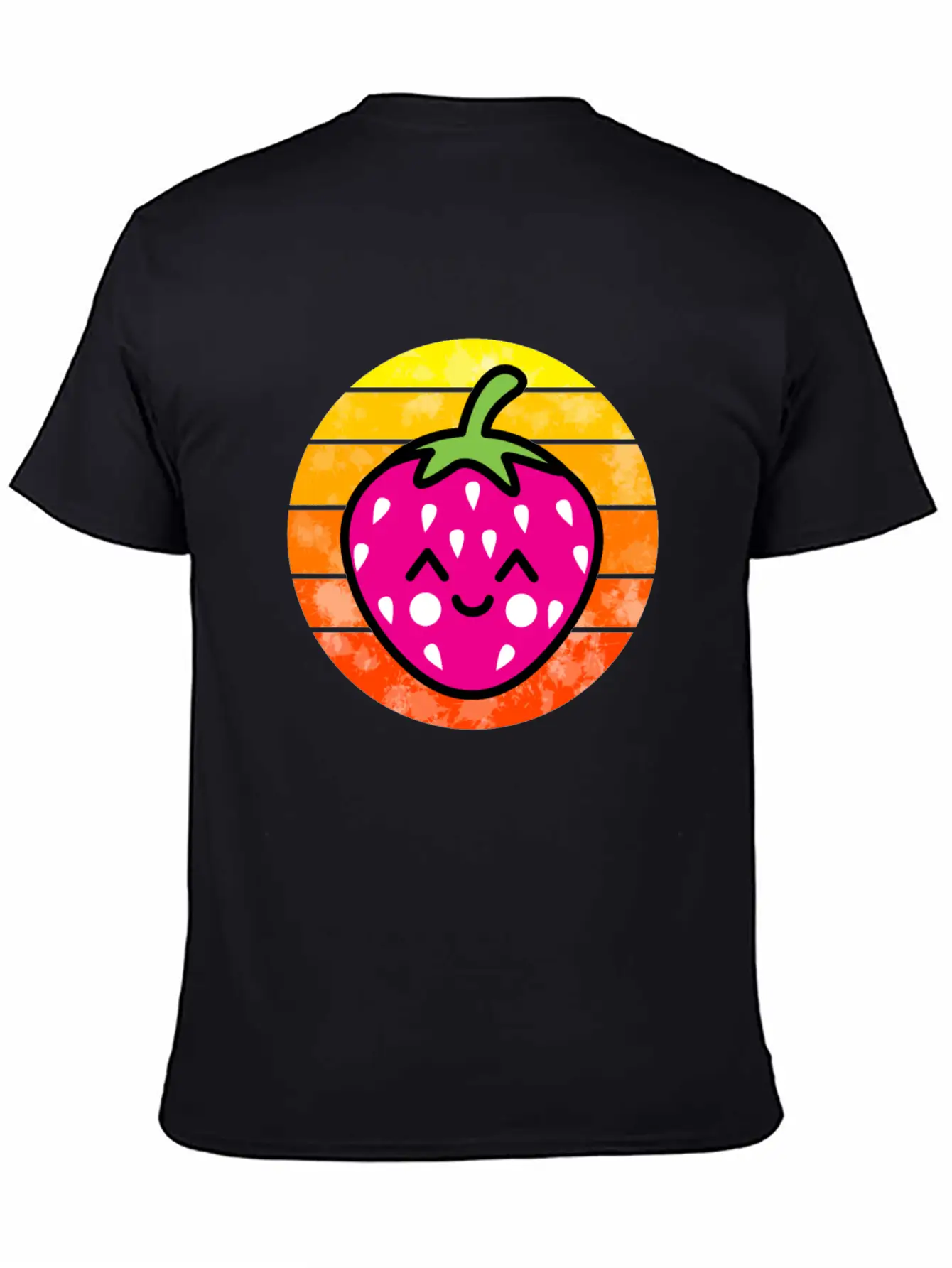 Strawberry Sunset Unisex Short Sleeve Soft Cotton T-Shirt – Casual Everyday Wear
