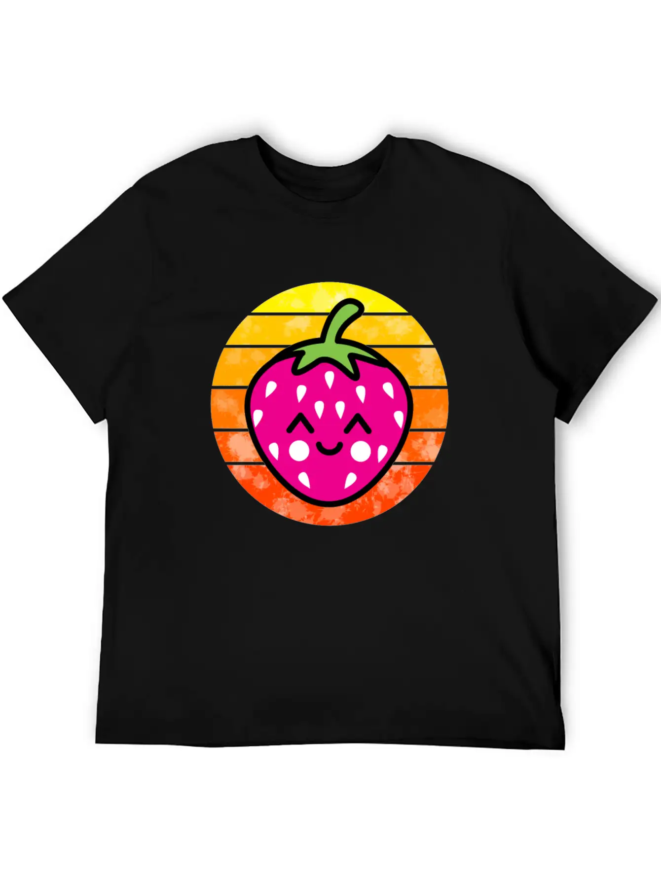 Strawberry Sunset Unisex Short Sleeve Soft Cotton T-Shirt – Casual Everyday Wear