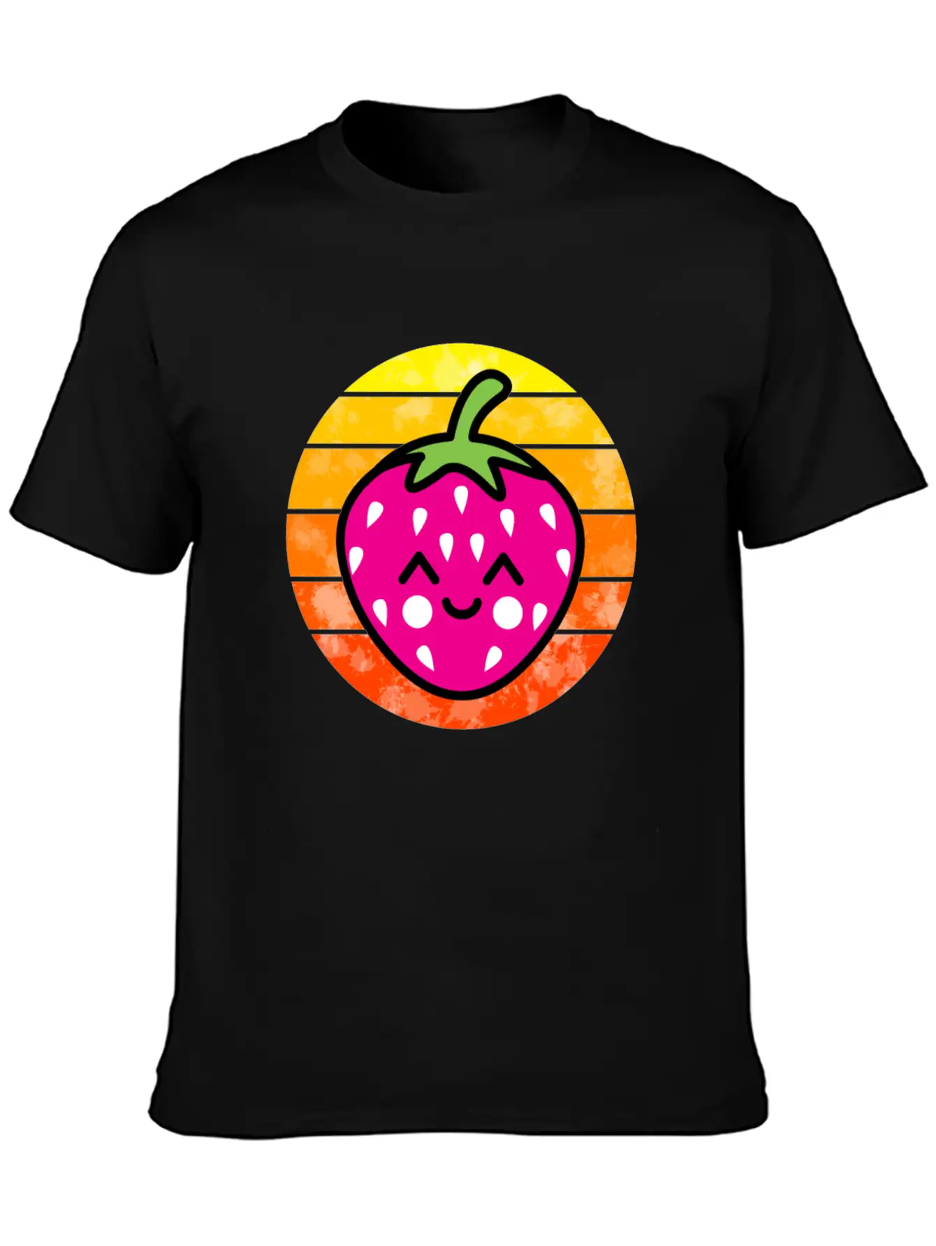 Strawberry Sunset Unisex Short Sleeve Soft Cotton T-Shirt – Casual Everyday Wear