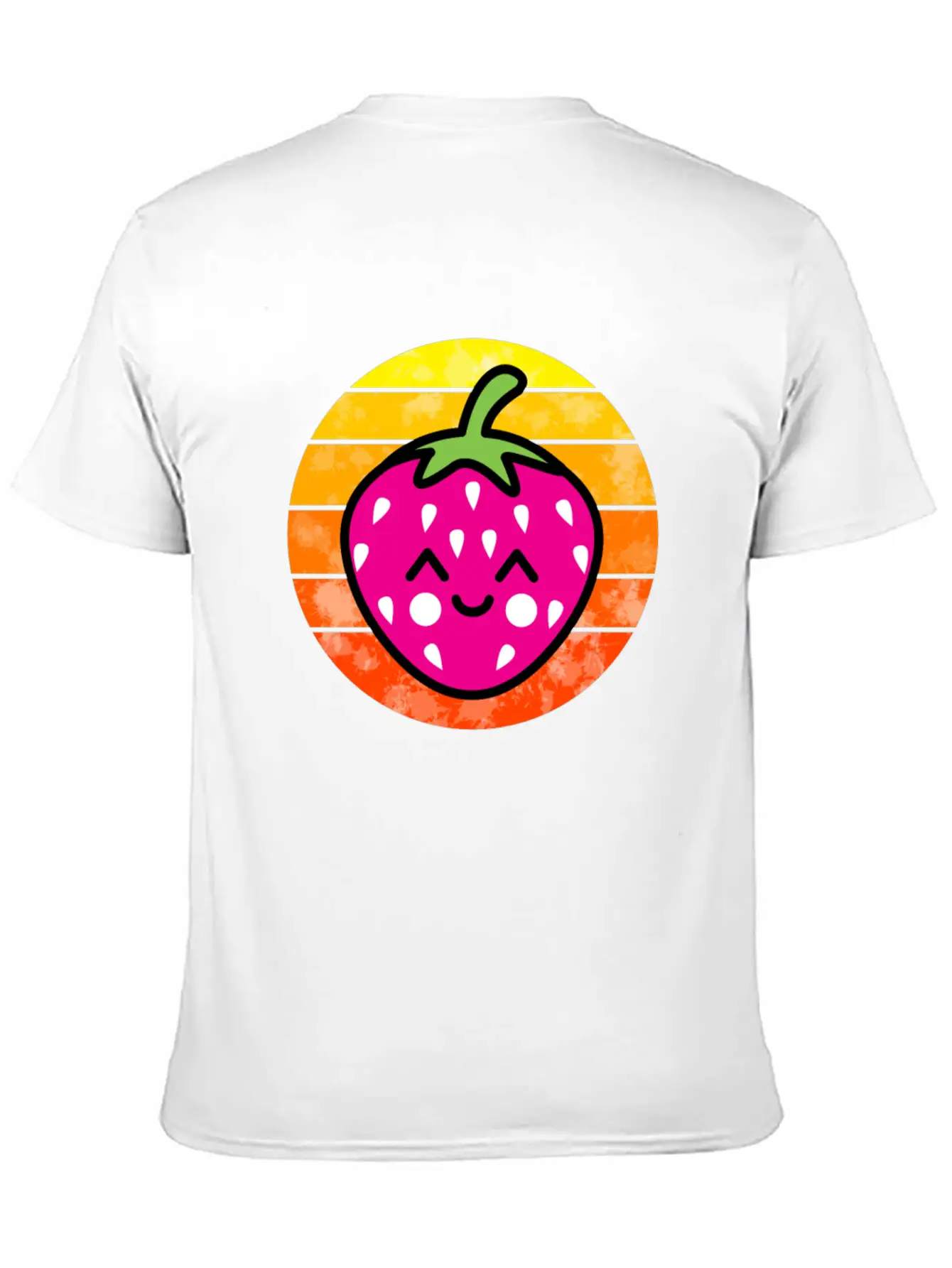 Strawberry Sunset Unisex Short Sleeve Soft Cotton T-Shirt – Casual Everyday Wear