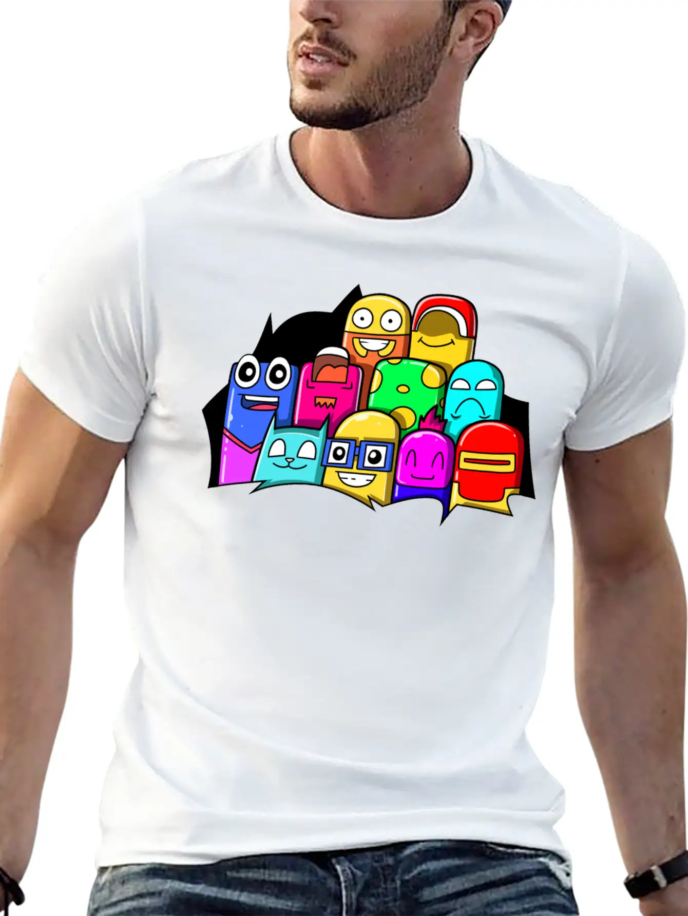 Street Art Cinema Cute Monsters Basic Graphic T-Shirt – Daily Comfort In Soft Cotton