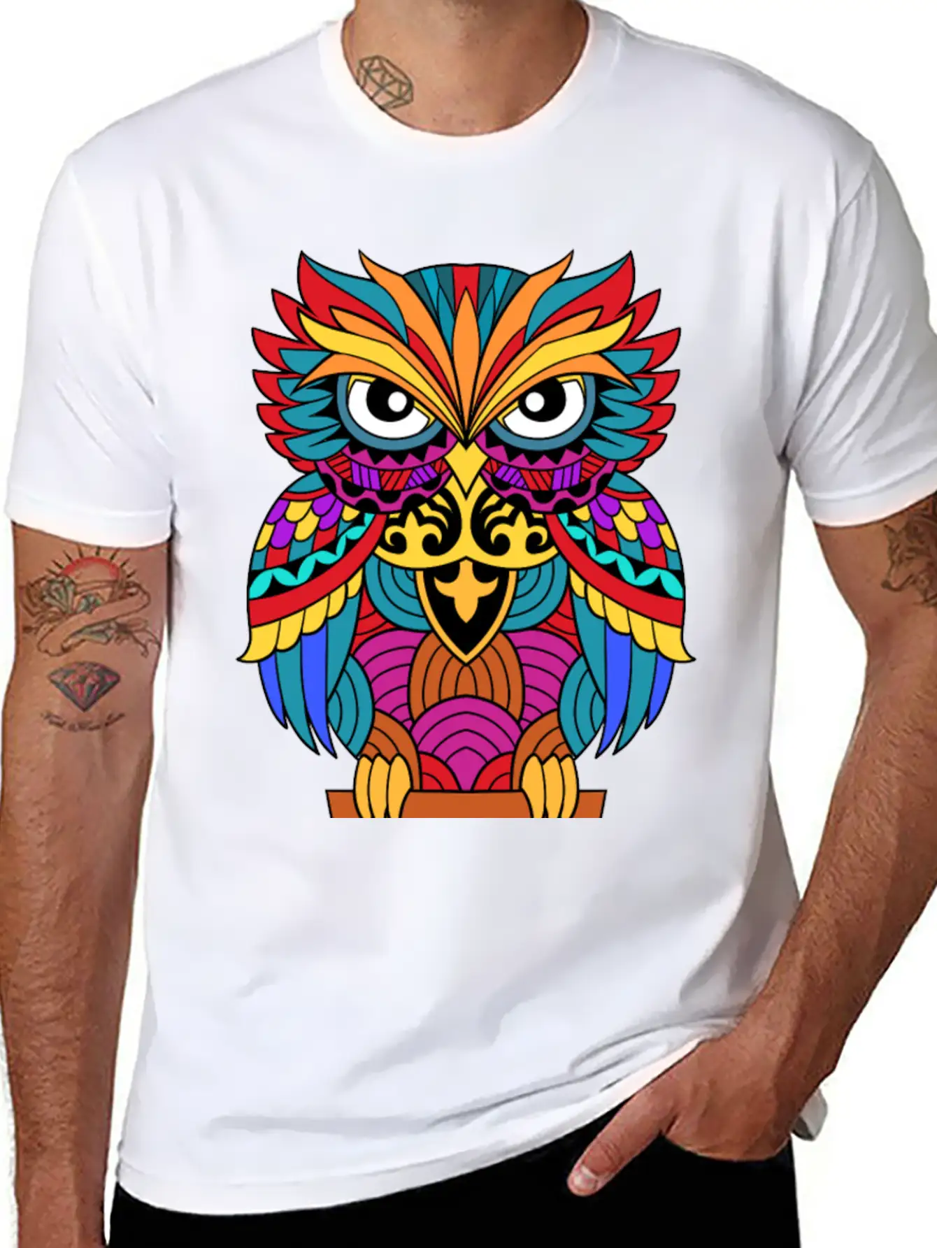 Street Art Owl For A Street Art Fans Artists Unisex Casual T-Shirt – Clean Design For Daily Comfort