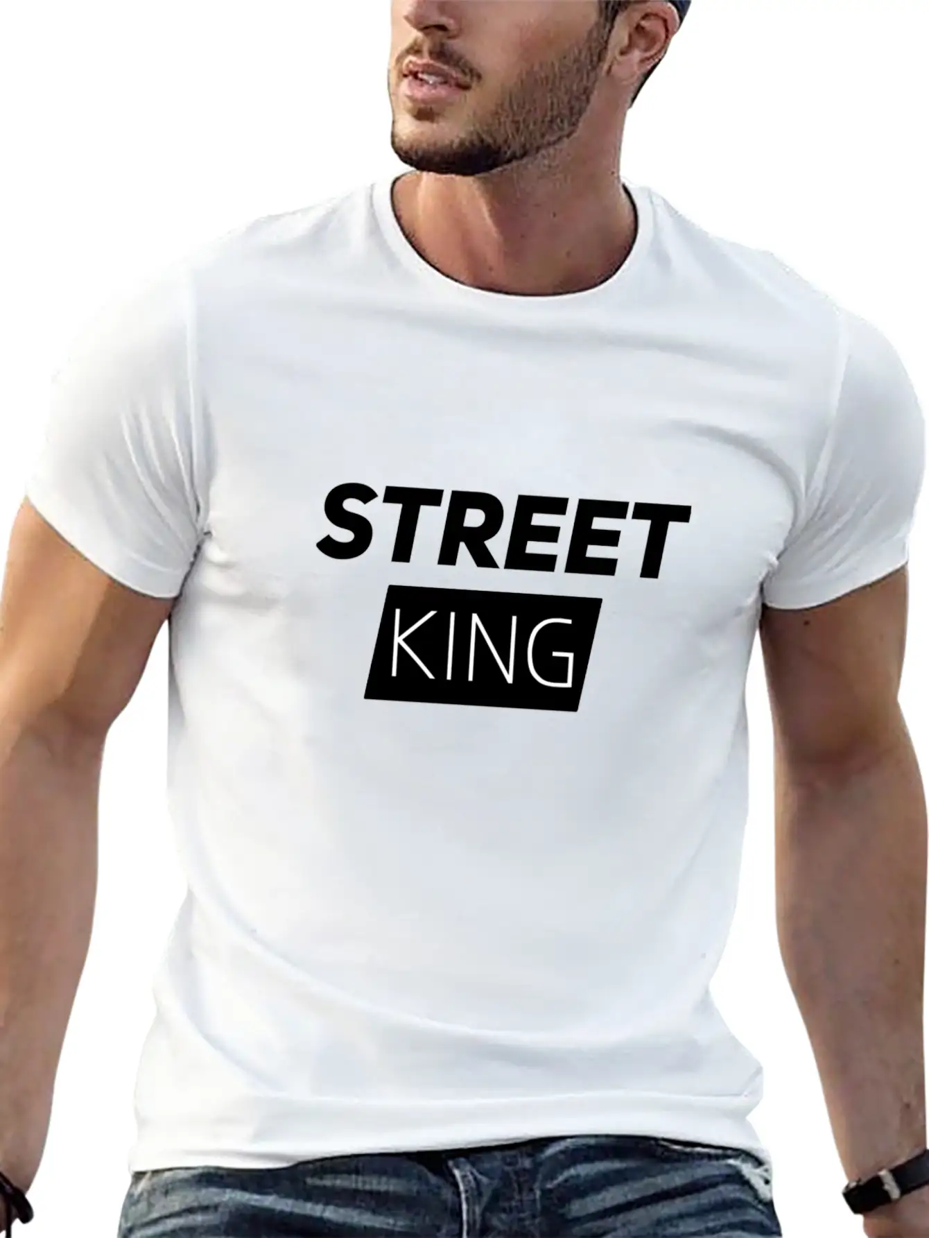 Street King (by 9yablo) Basic Graphic T-Shirt – Daily Comfort In Soft Cotton
