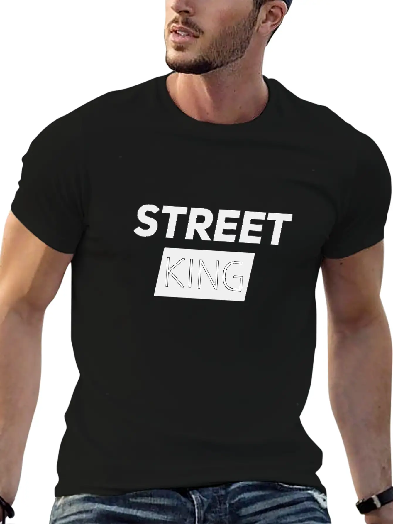 Street King (by 9yablo) Basic Graphic T-Shirt – Daily Comfort In Soft Cotton