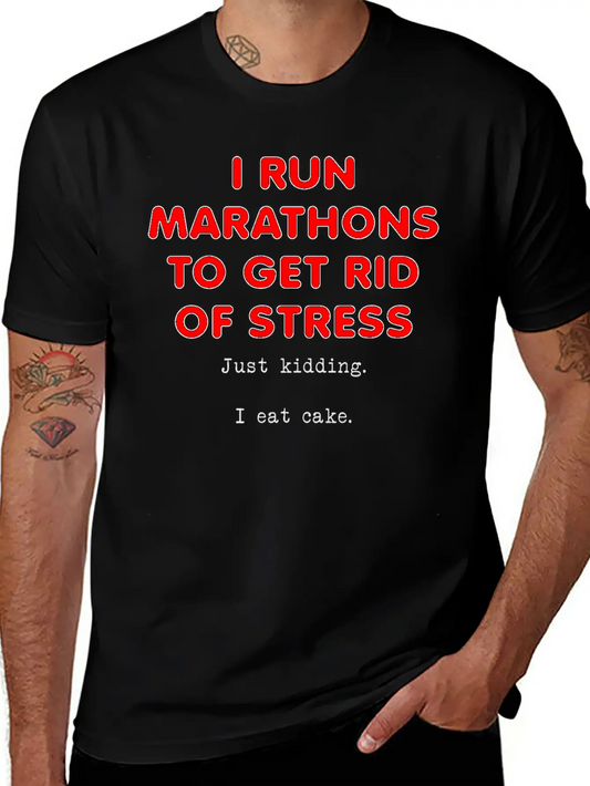 Stress Eat Cake Funny T-shirt Stylish Everyday T-Shirt – Unisex Basic Cotton Tee
